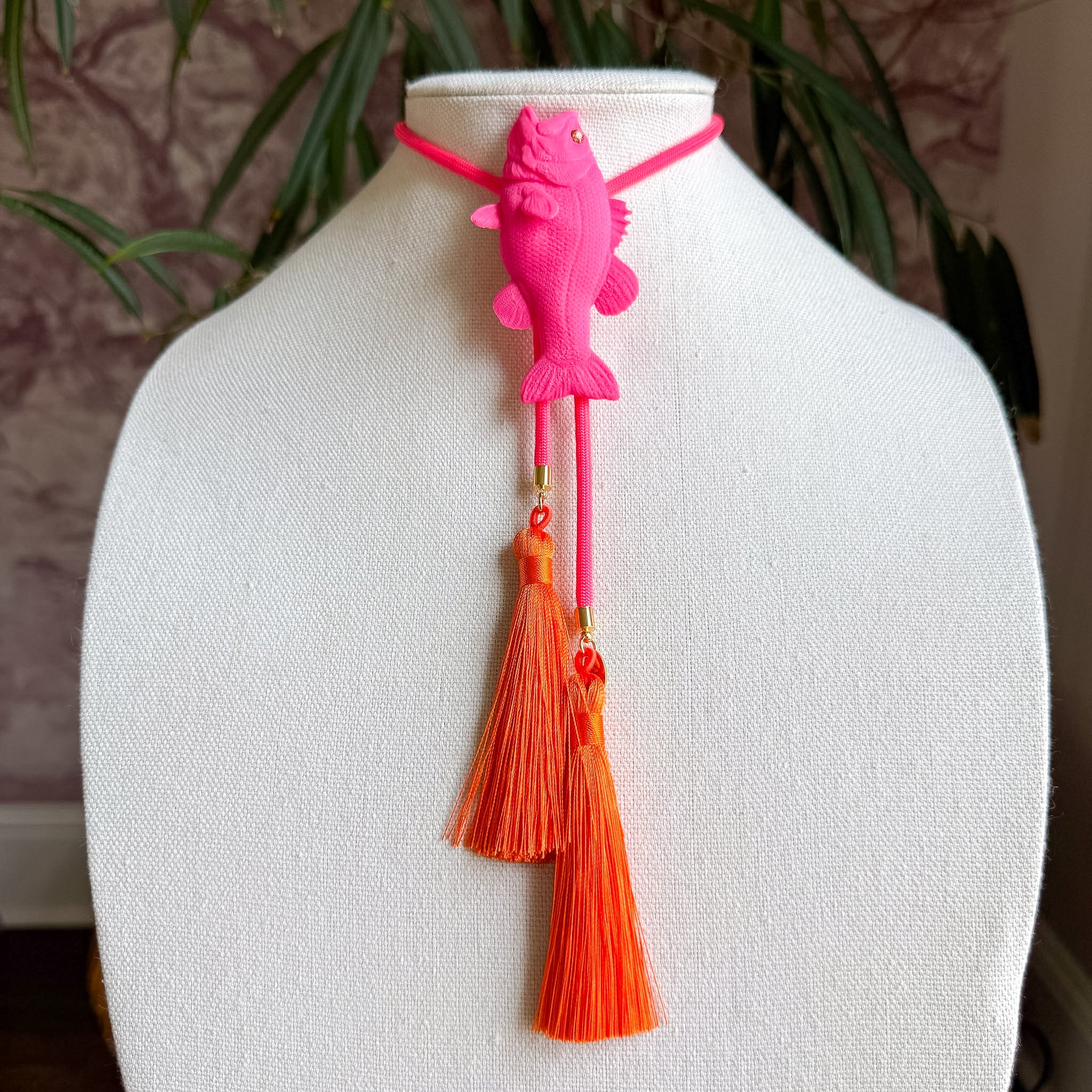 Fish Bolo Flamingo Pink with Neon Pink & Orange