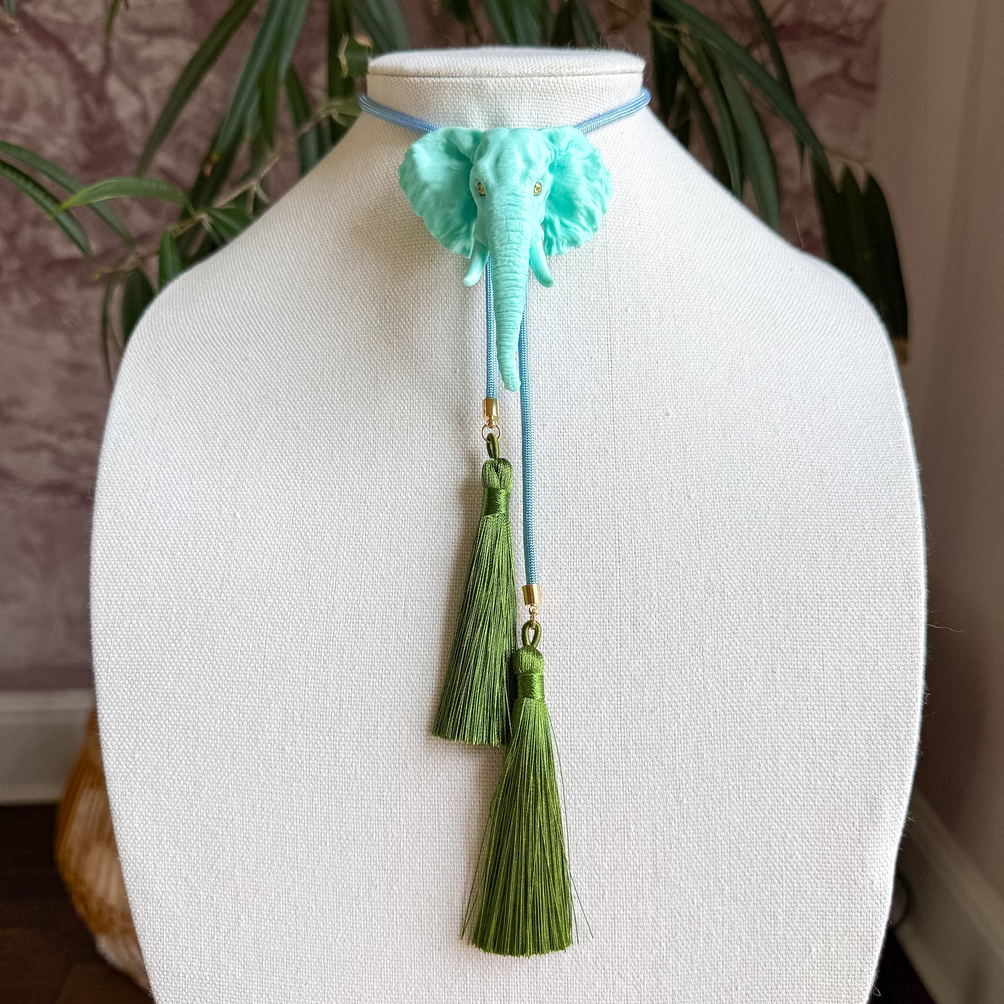 Elephant Bolo Turquoise with Baby Blue & Olive