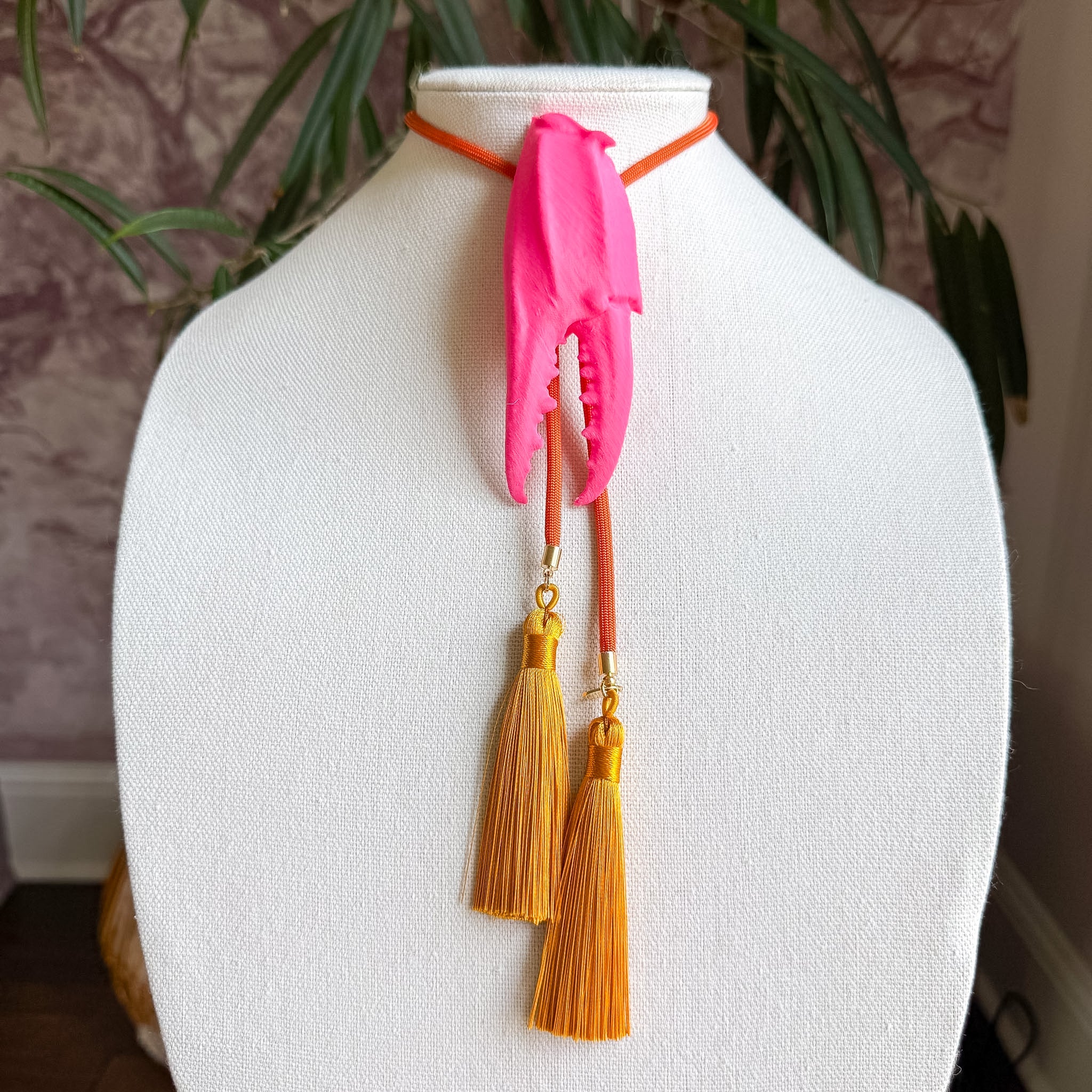 Crab Claw Bolo Flamingo Pink with Solar Orange & Golden Yellow