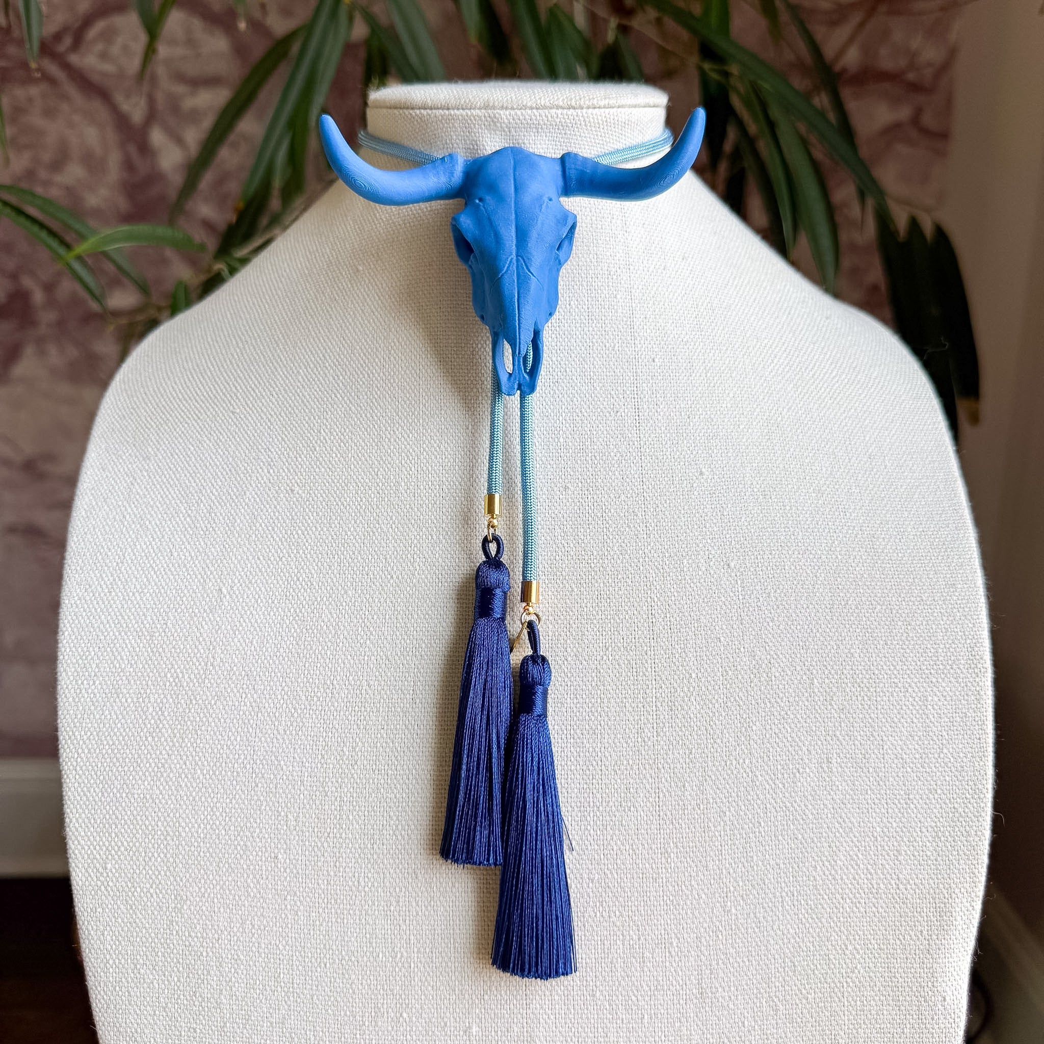 Longhorn Bolo Ocean Blue with Baby Blue & Navy