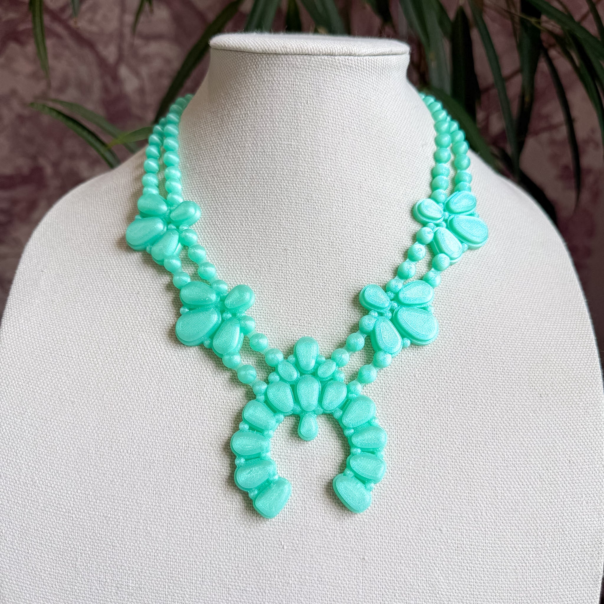 Night Bloom Necklace in Stardust Mint