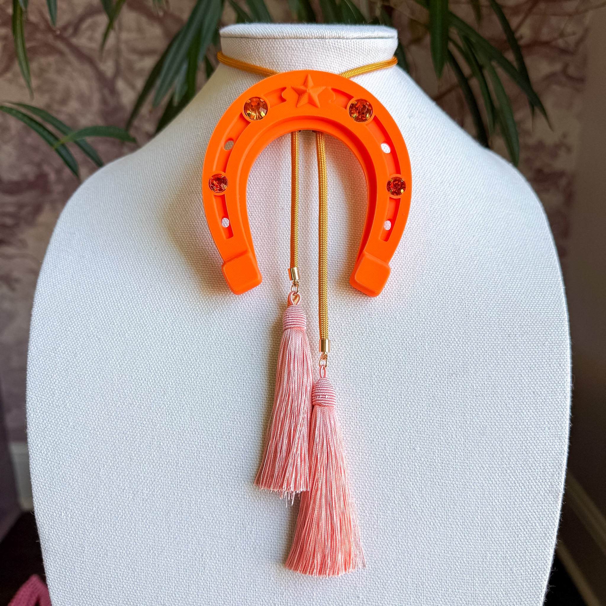 Lucky Horseshoe Bolo Orange Citrus with Golden Yellow & Peach