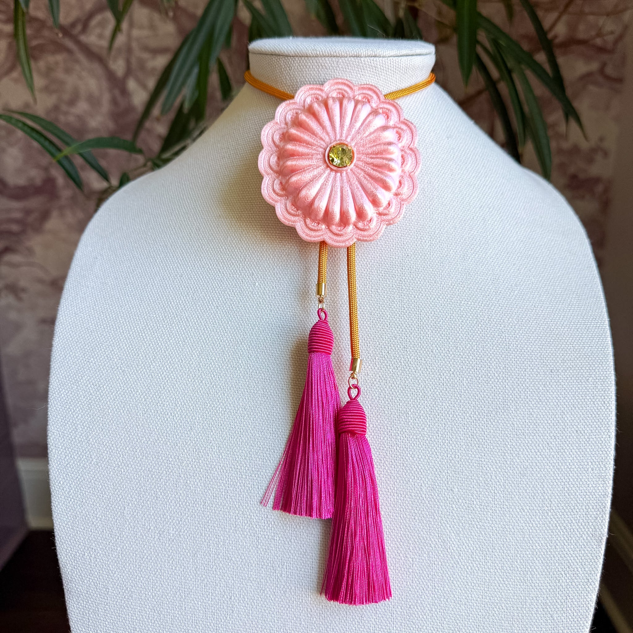 Concho Bolo Sugar Pink with Golden Yellow & Fuchsia