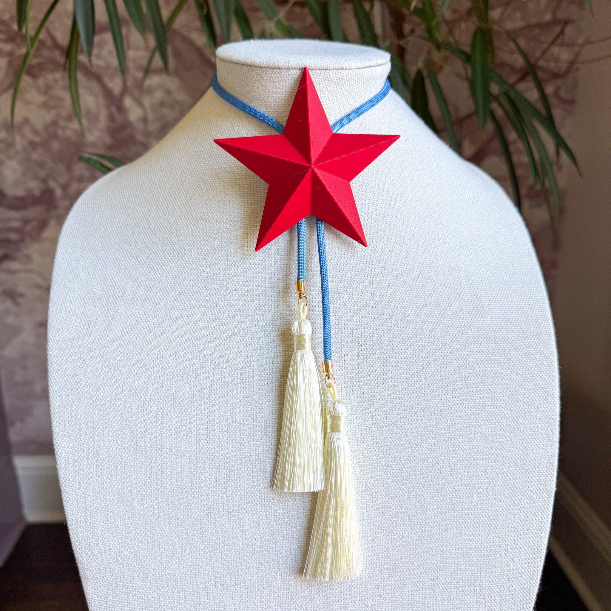 Lone Star Bolo Crimson with Ocean Blue & Ivory