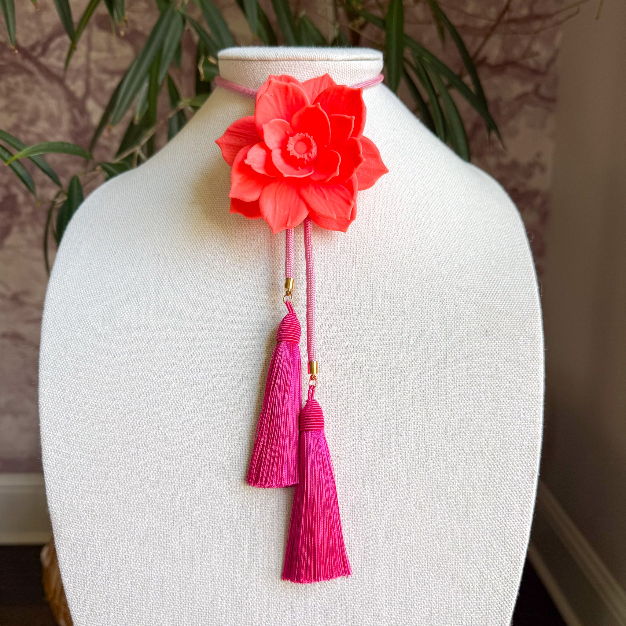 Lotus Flower Bolo Coral with Bubblegum Pink & Fuchsia
