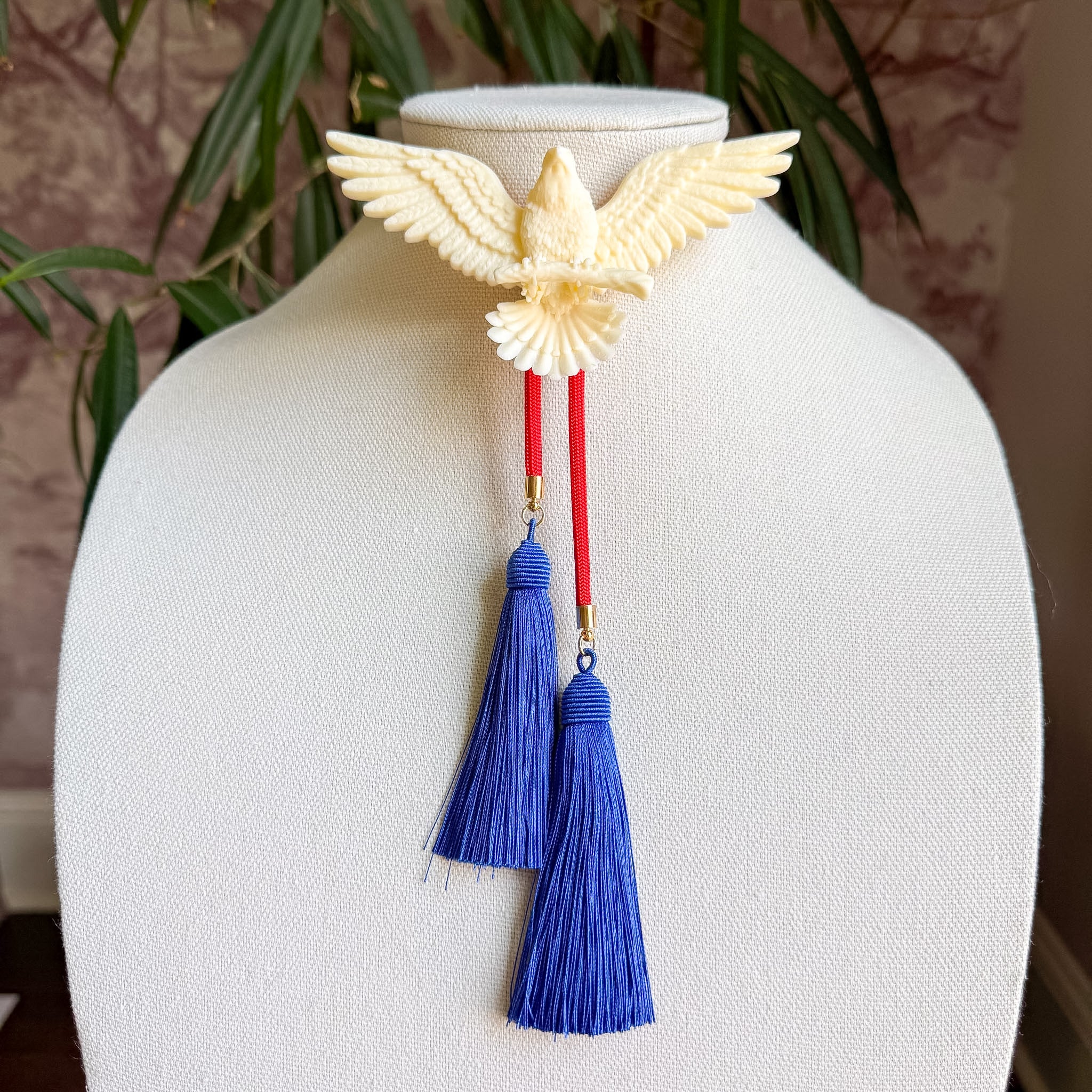 Eagle Bolo Ivory with Red & Royal Blue