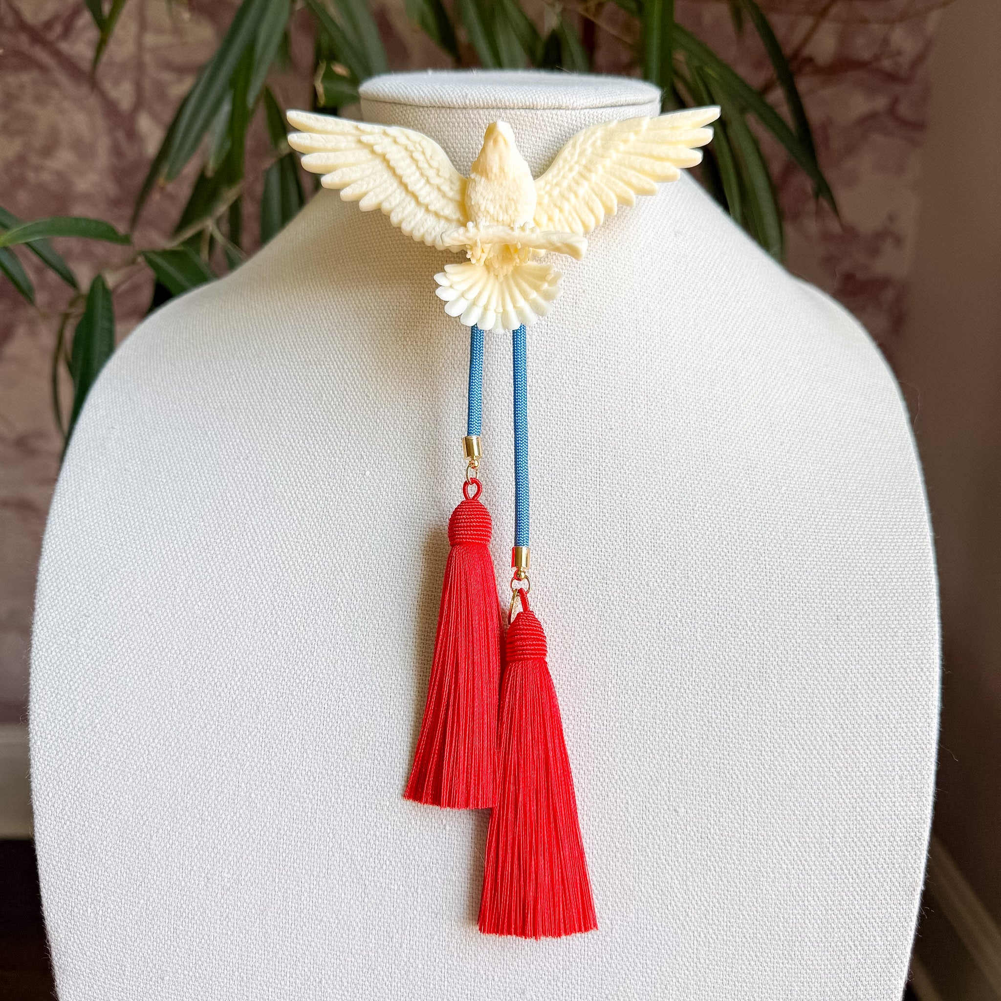 Eagle Bolo Ivory with Baby Blue & Red