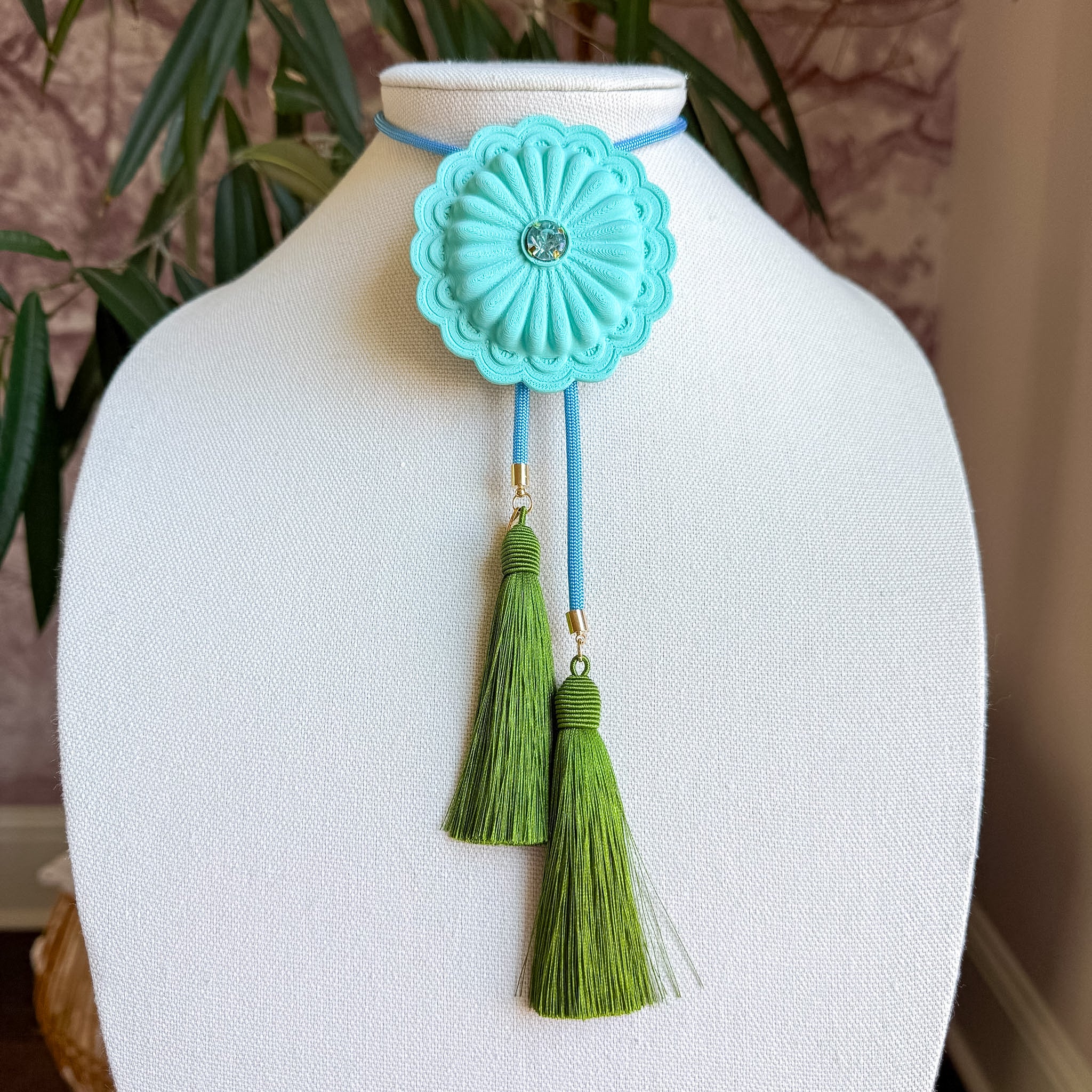 Concho Bolo Turquoise with Baby Blue & Olive