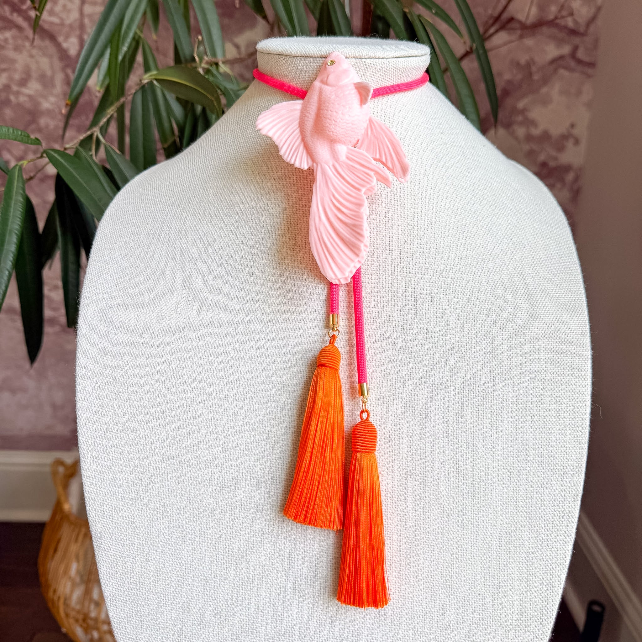 Goldfish Bolo Blush Pink with Neon Pink & Orange