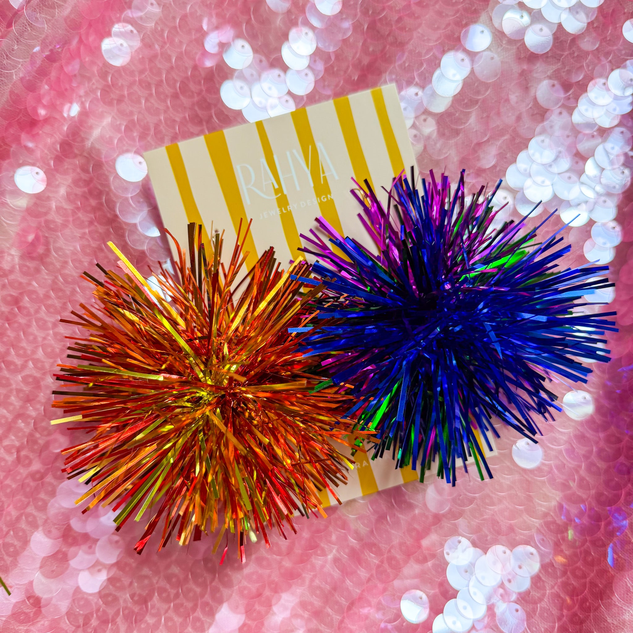 Pride Rainbow Pom Pom Earrings