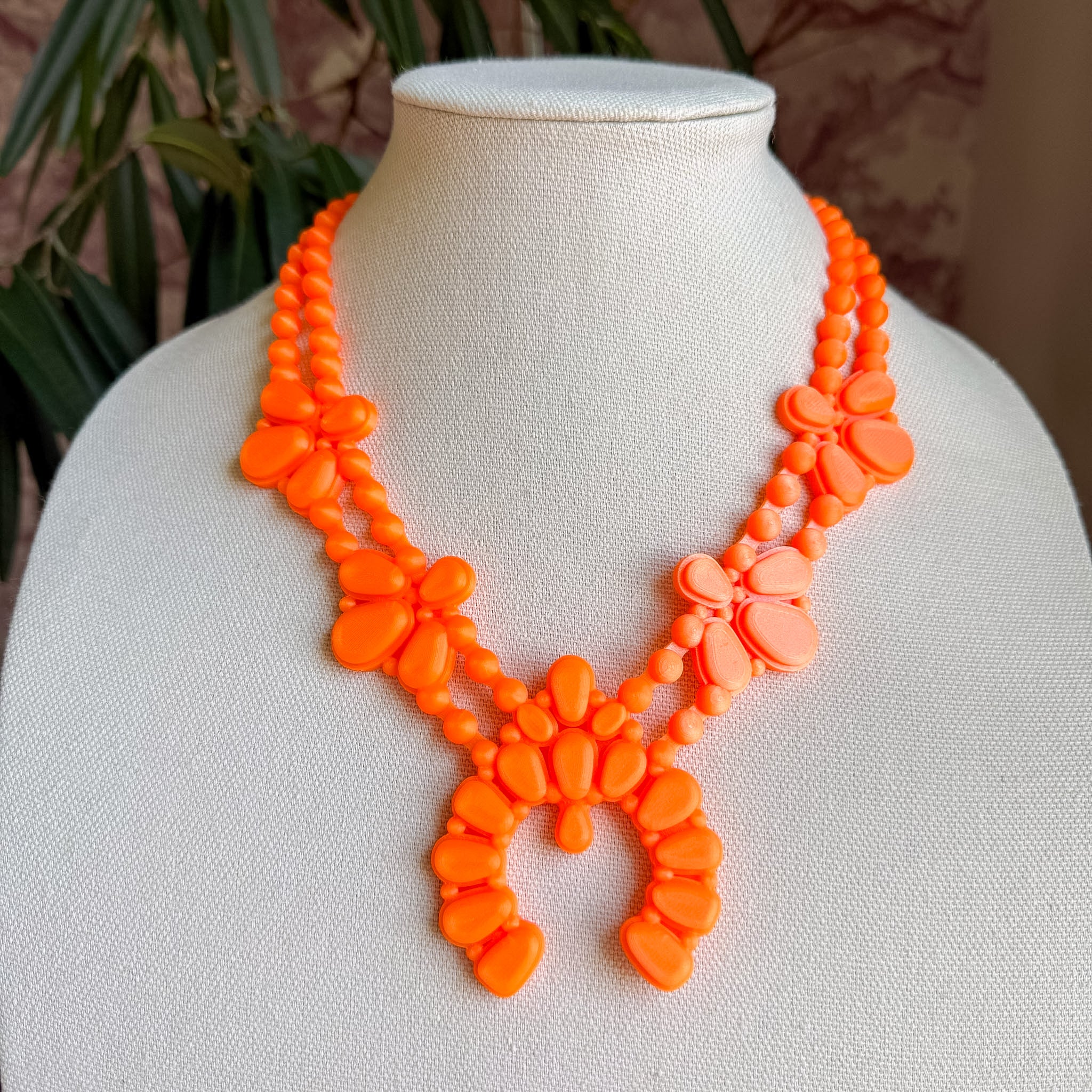 Night Bloom Necklace in Orange Twist