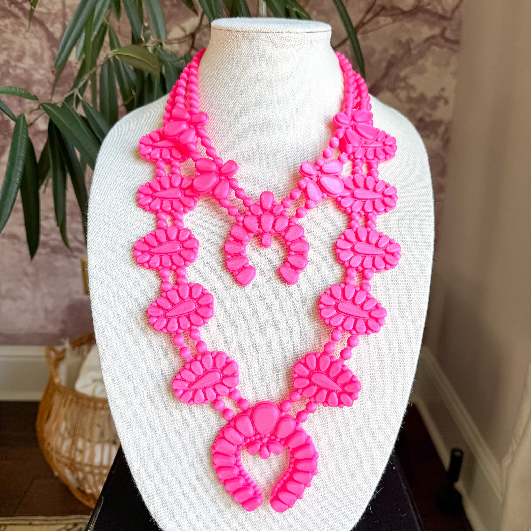 Night Bloom Necklace in Flamingo Pink