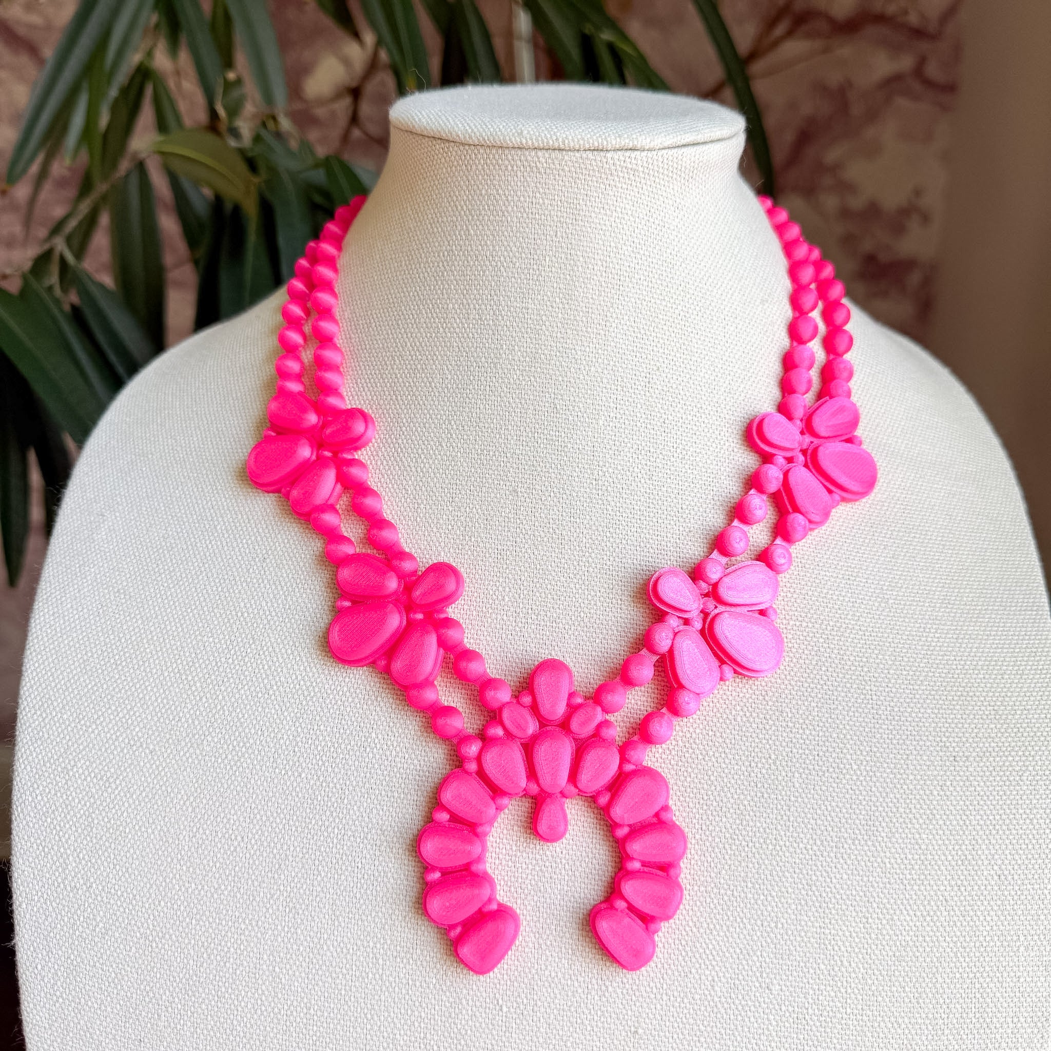 Night Bloom Necklace in Flamingo Pink