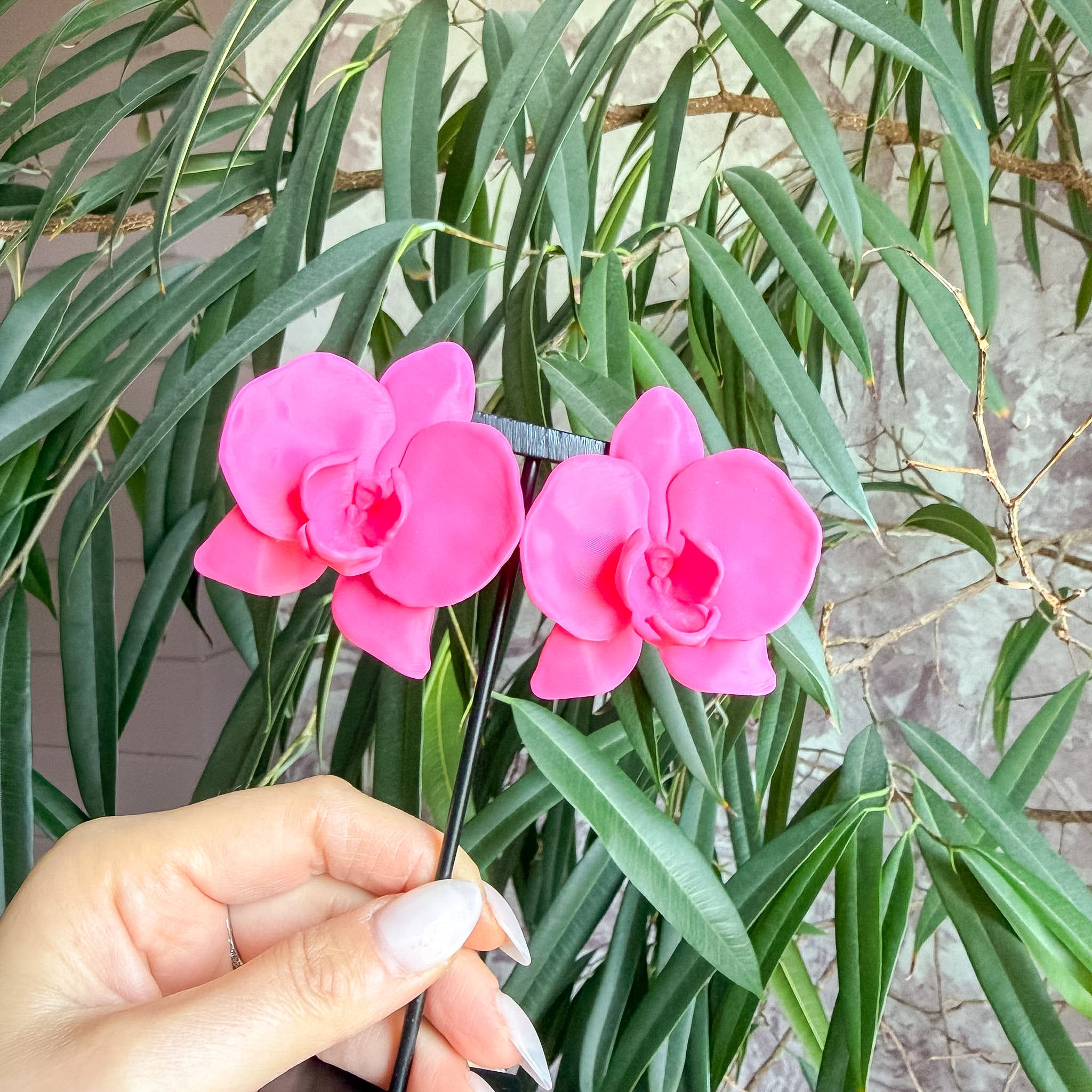Orchid Flamingo Pink Statement Earrings