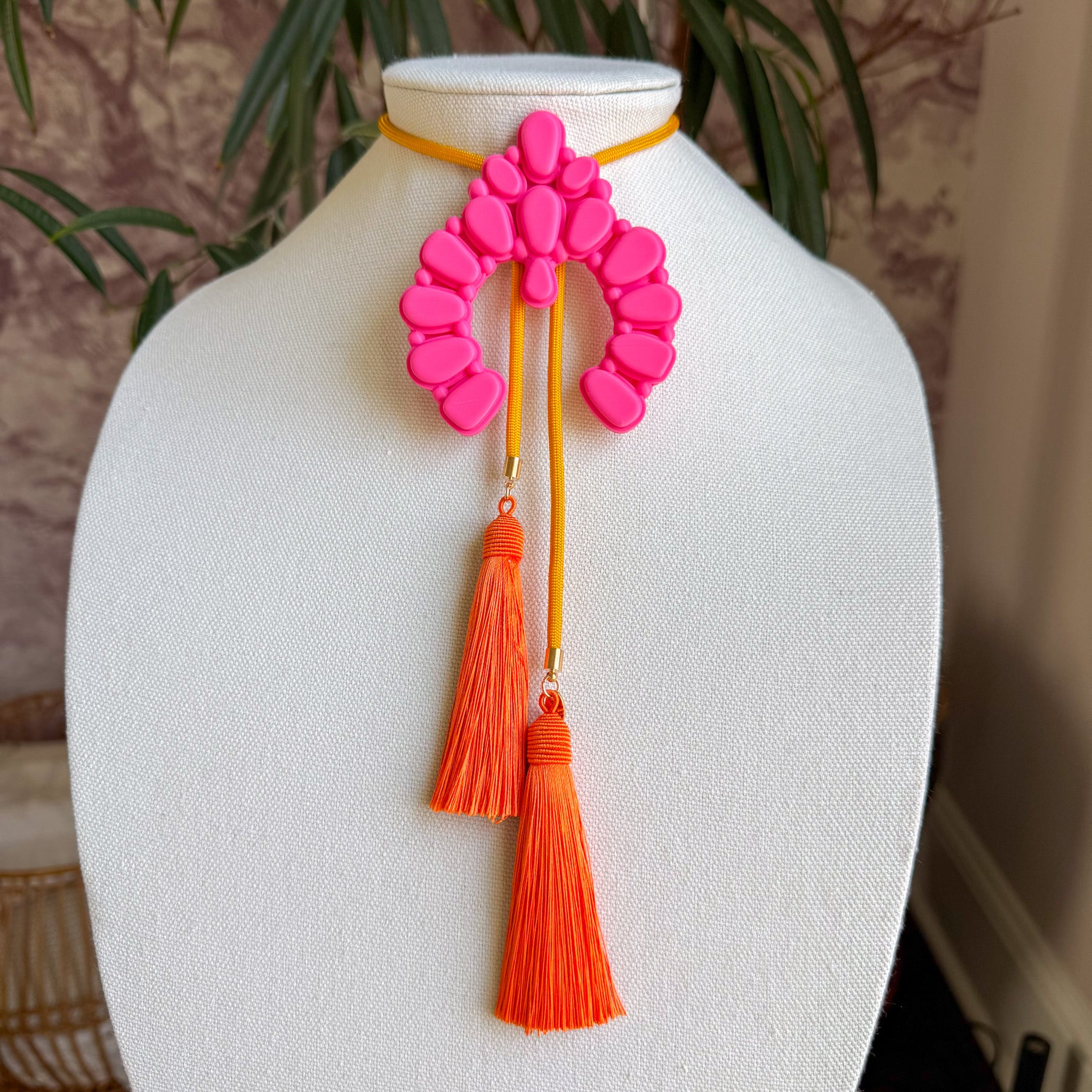Naja Bolo Flamingo Pink with Golden Yellow & Orange