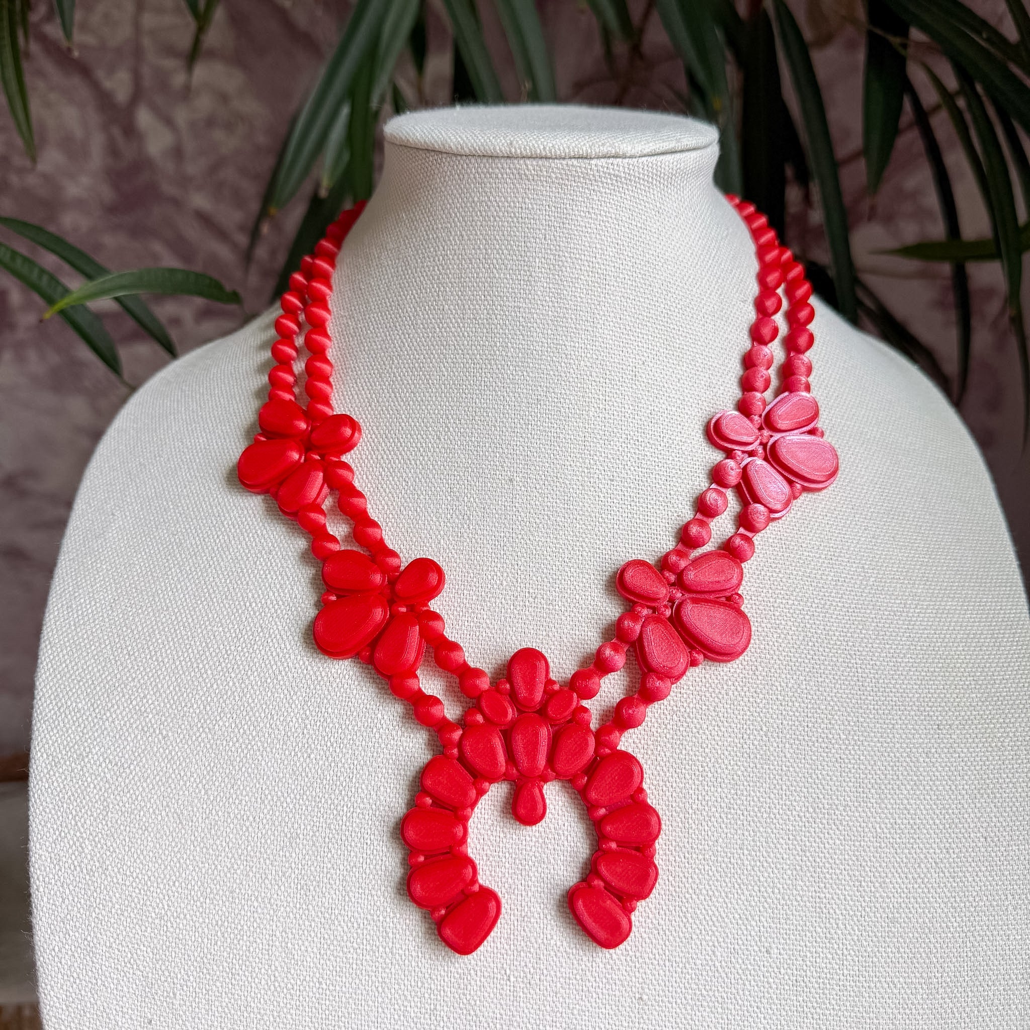 Night Bloom Necklace in Candy Red