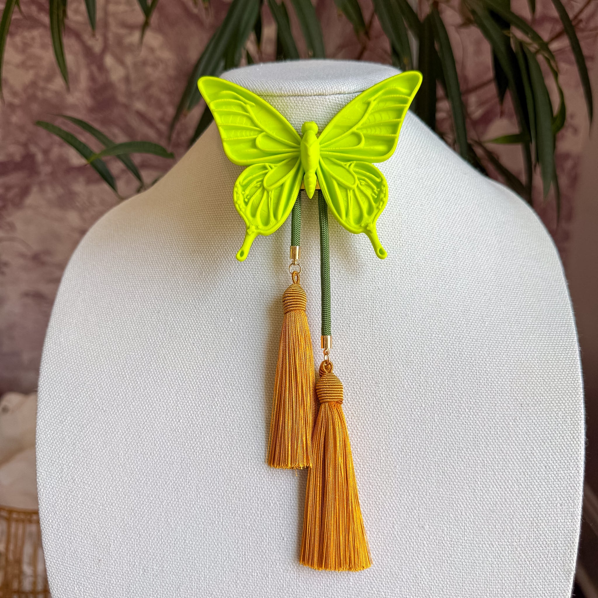 Butterfly Bolo Lime Green with Olive & Golden Yellow