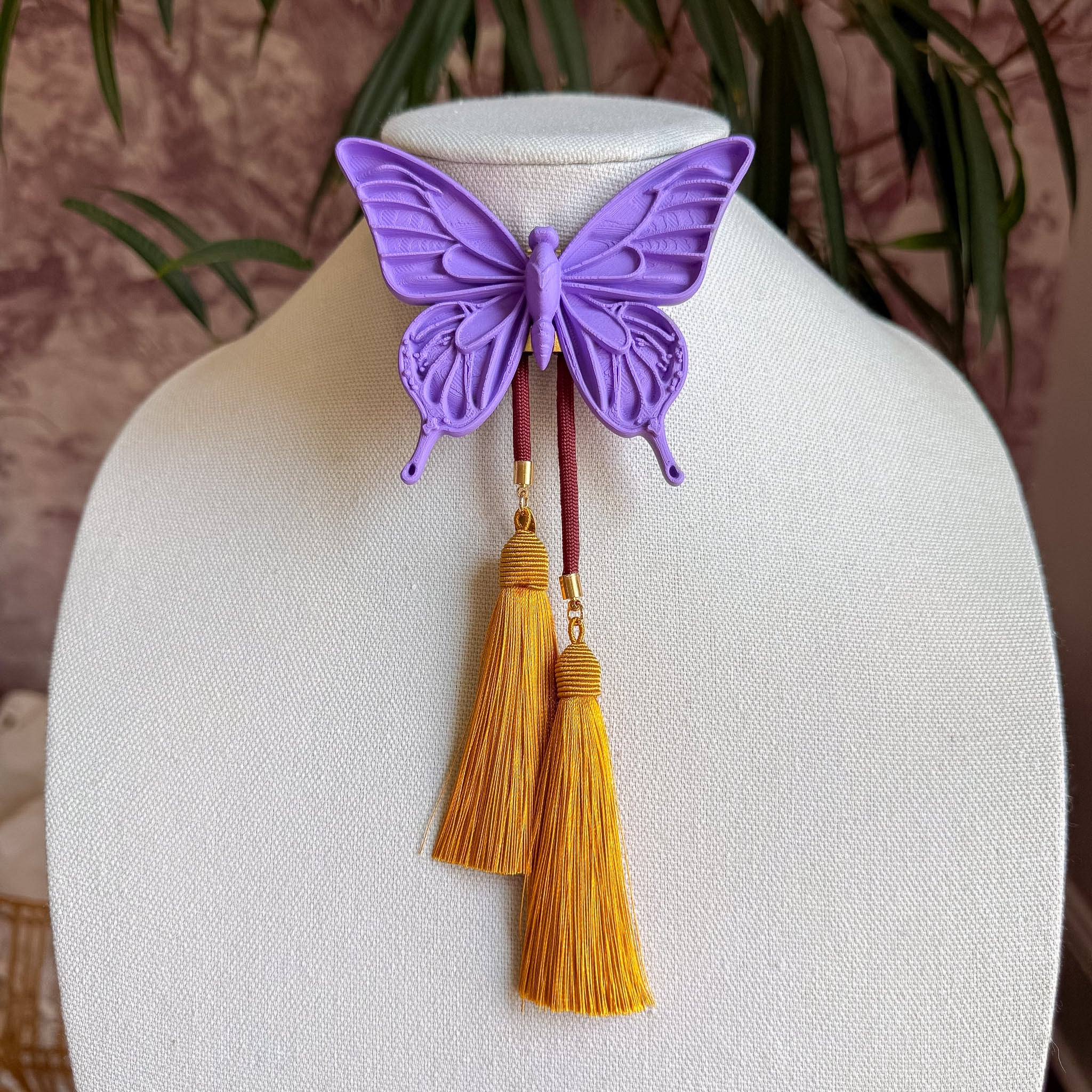 Butterfly Bolo Lavender with Maroon & Golden Yellow