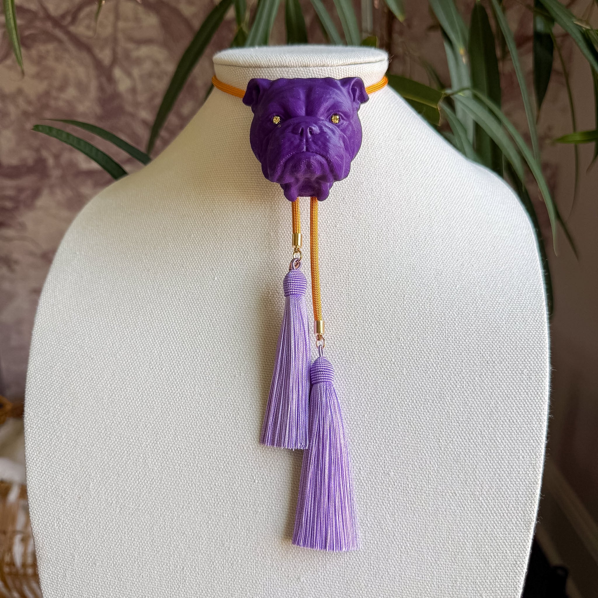 Bulldog Bolo Deep Purple with Golden Yellow & Lavender