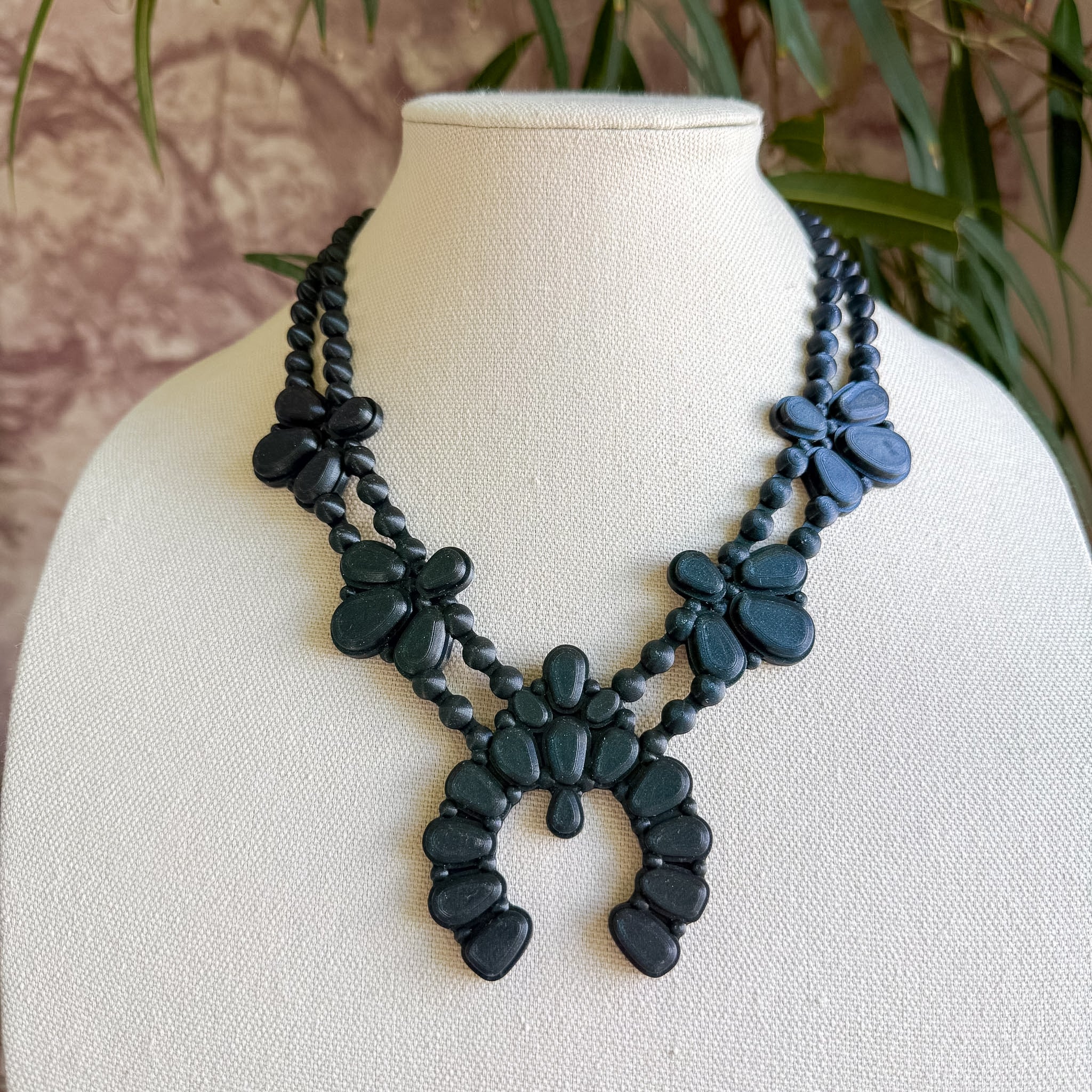 Night Bloom Necklace in Midnight Blue