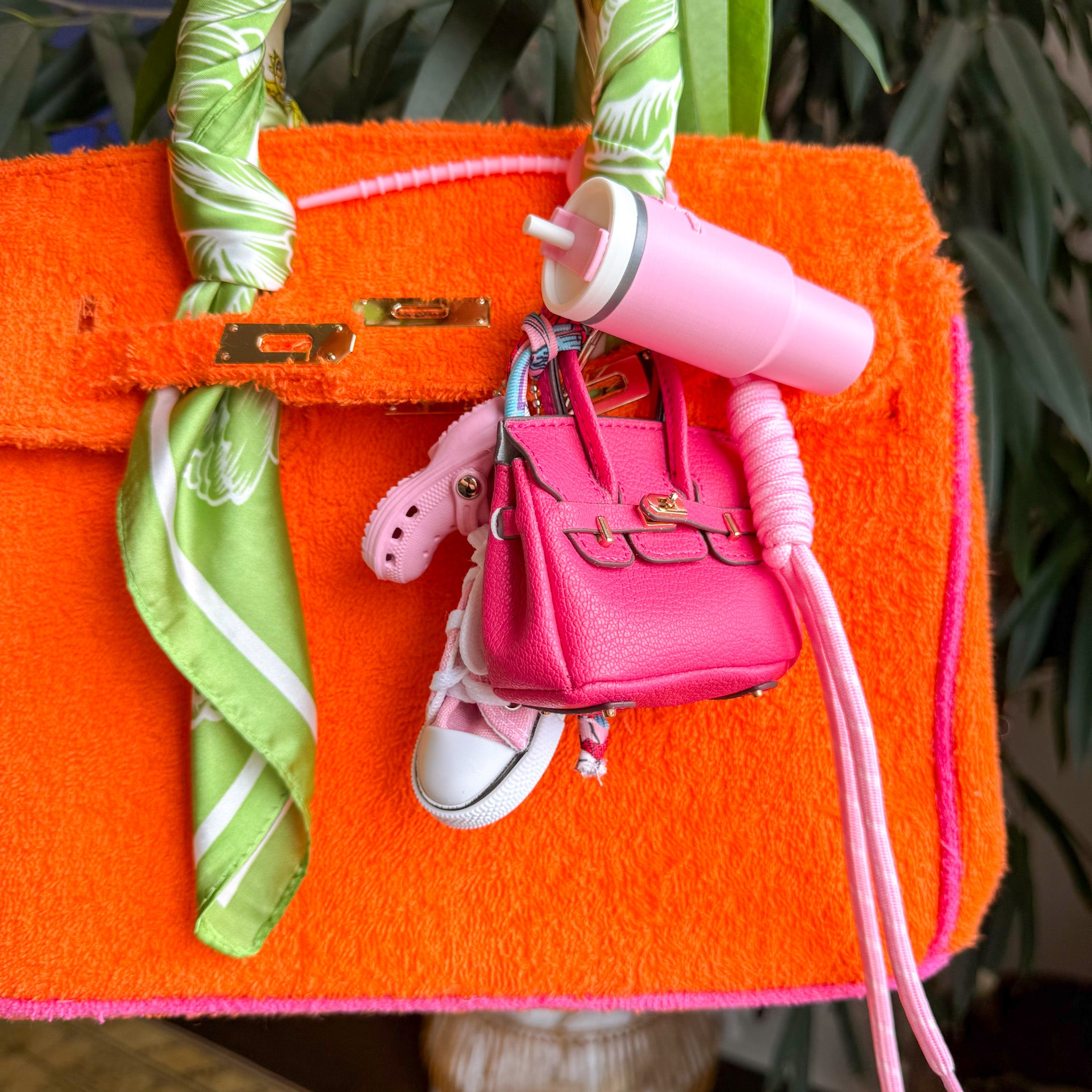 Not So "Basic B" Hot Pink Bag Charm