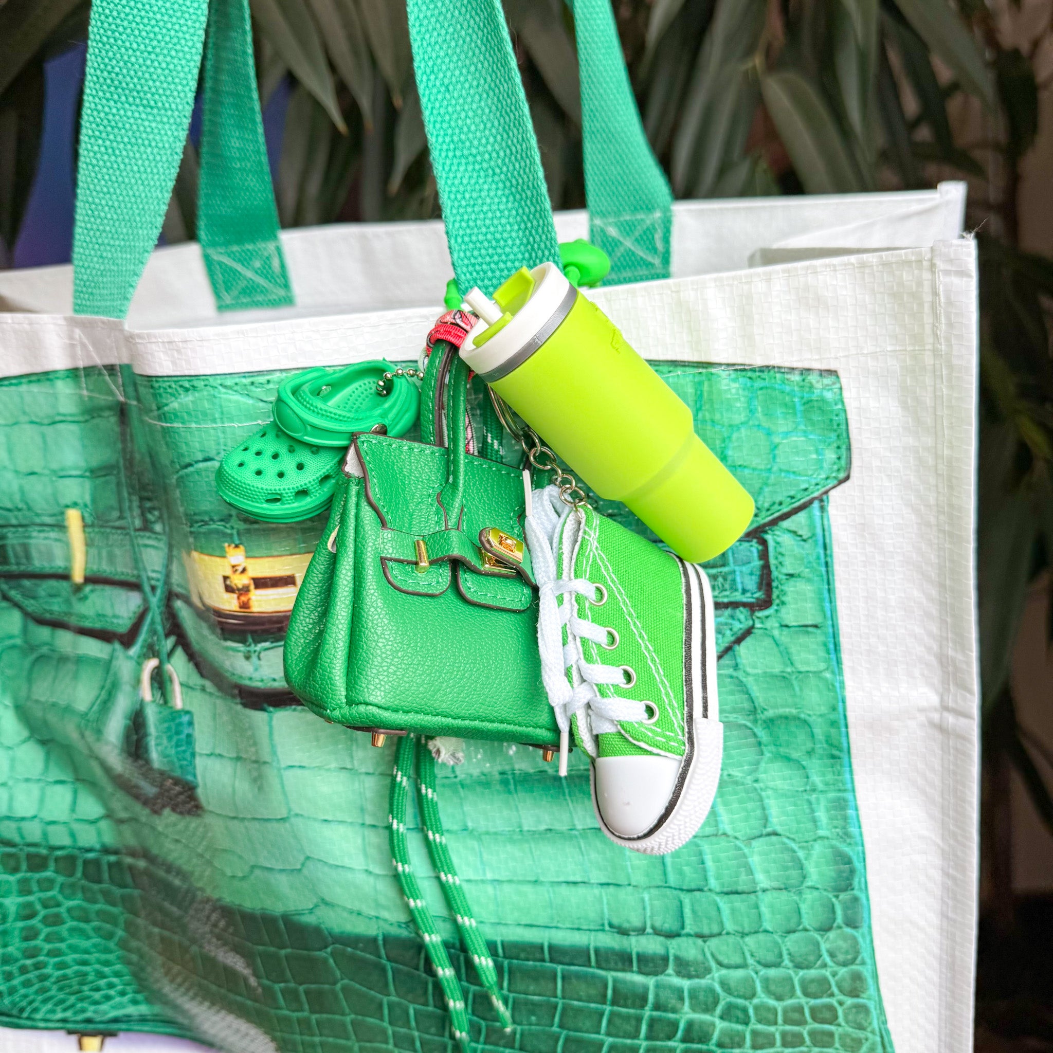 Not So "Basic B" Green Bag Charm