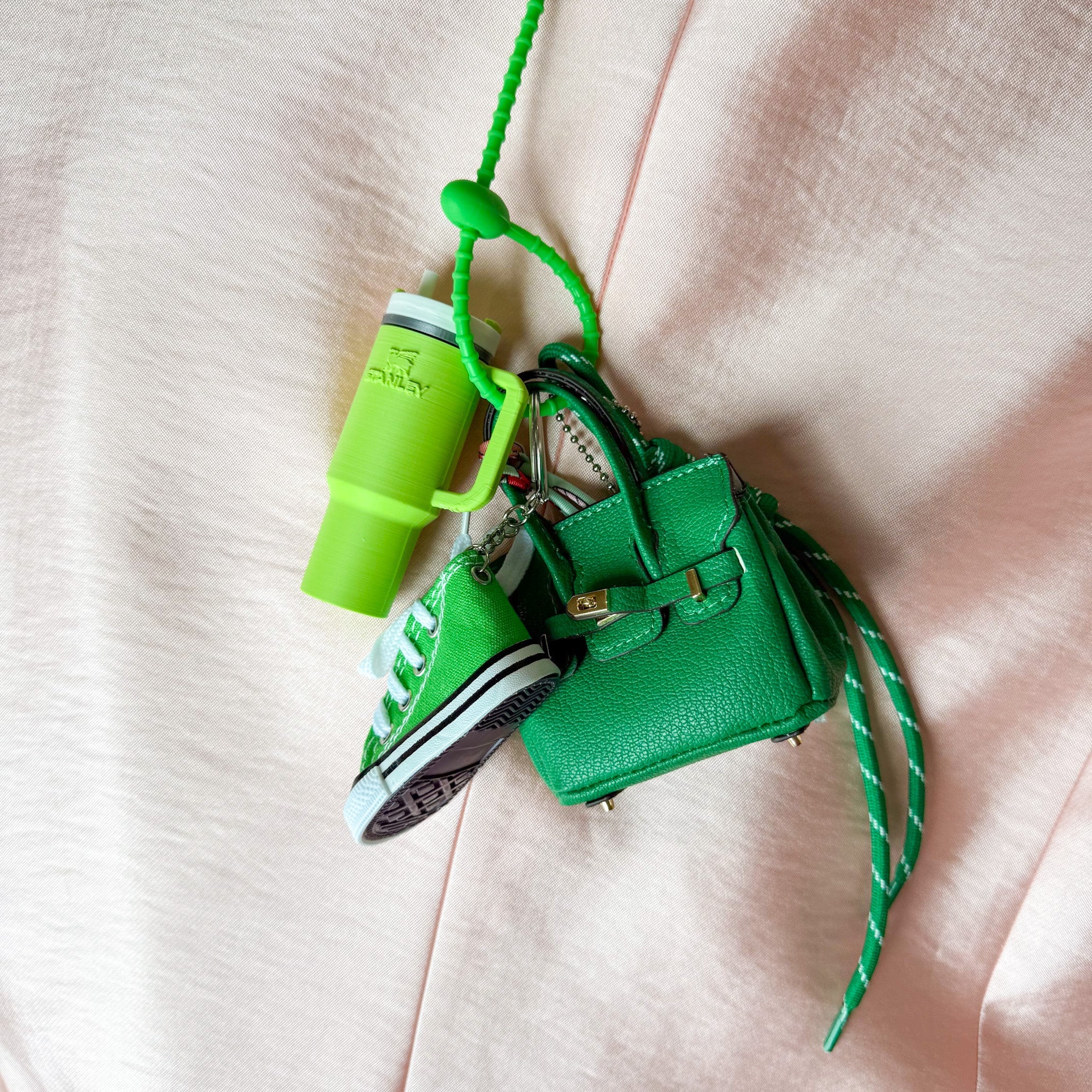Not So "Basic B" Green Bag Charm