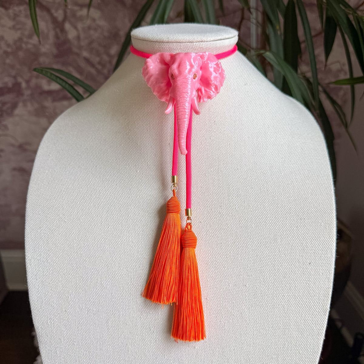 Elephant Bolo Bubblegum Pink with Neon Pink & Orange