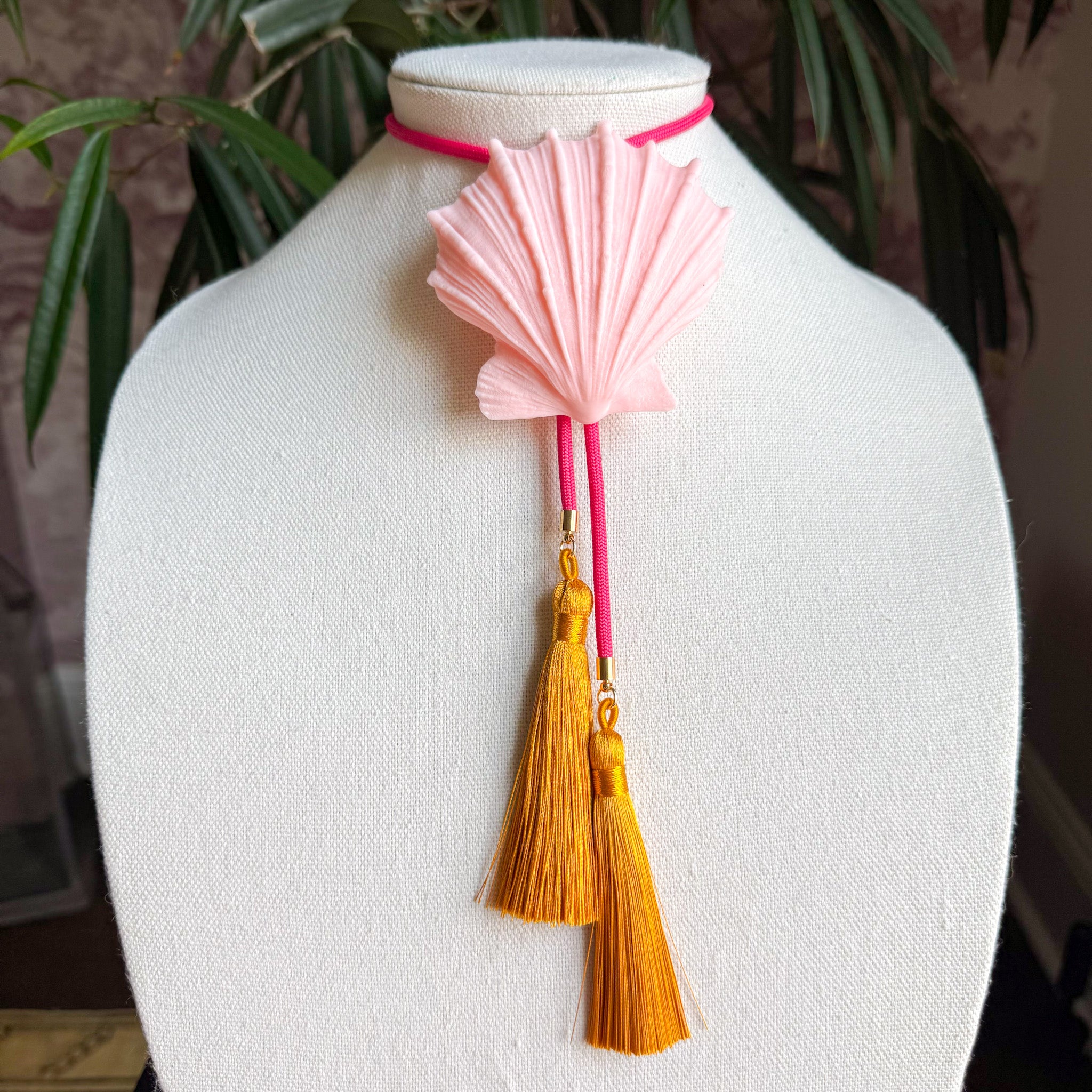 Shell Bolo Blush Pink with Hot Pink & Golden Yellow