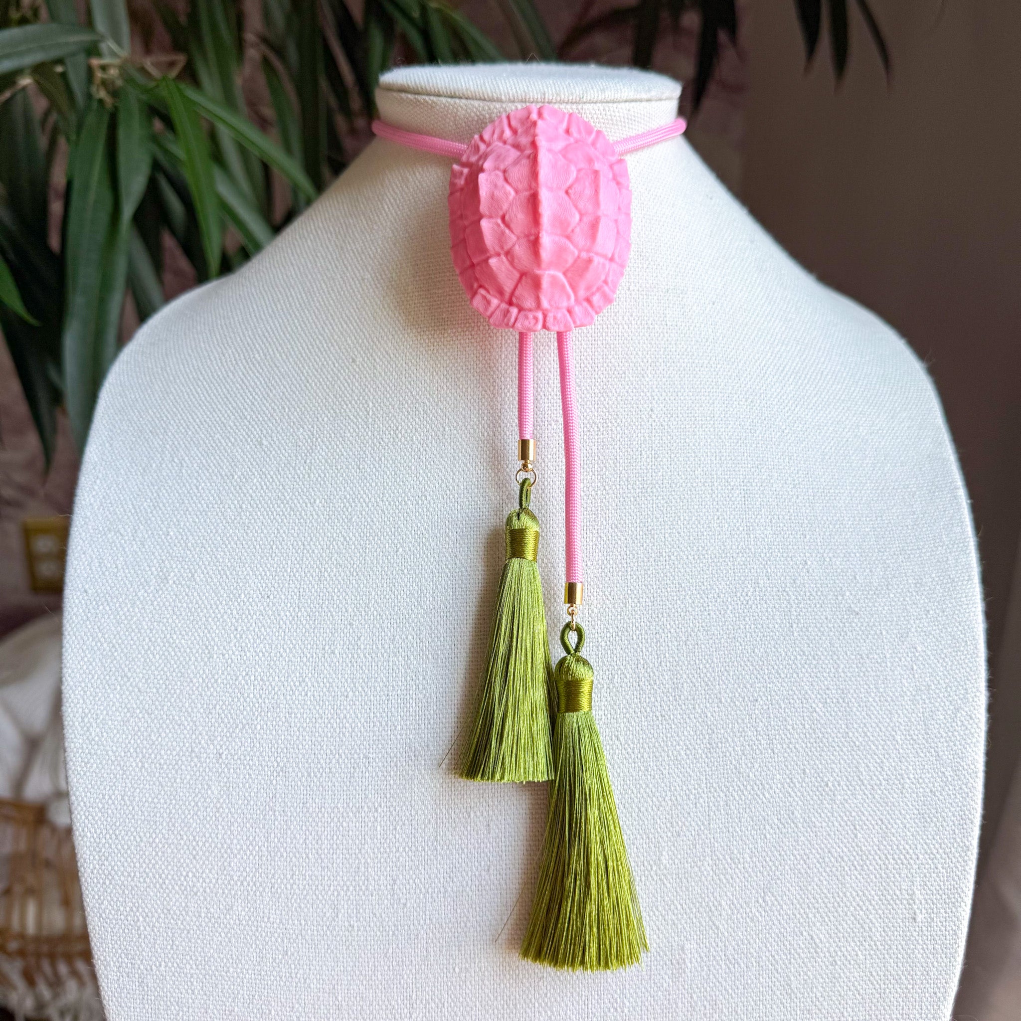 Tortoise Bolo Bubble Gum Pink with Bubble Gum & Olive