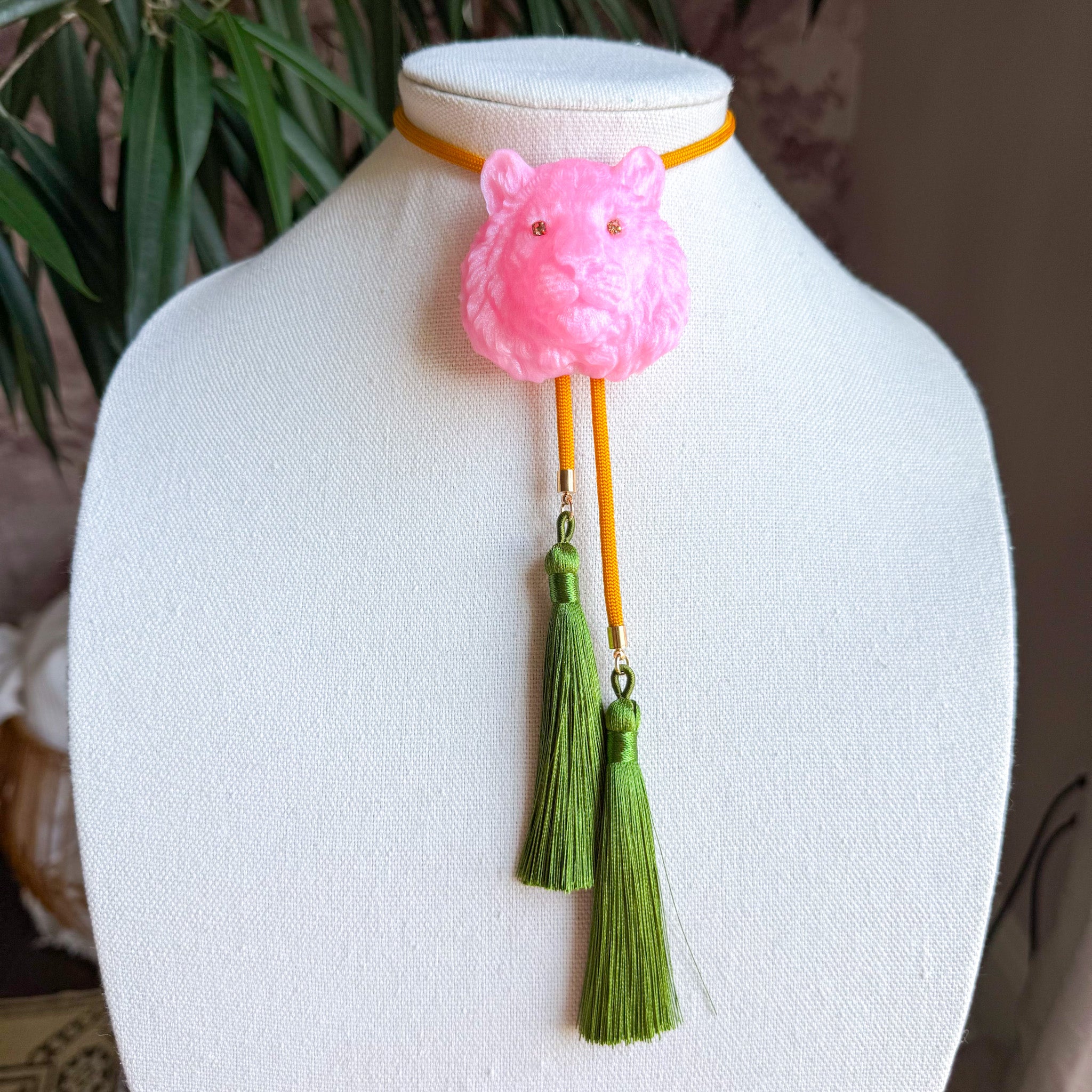 Tiger Bolo Stardust Pink with Golden Yellow & Olive