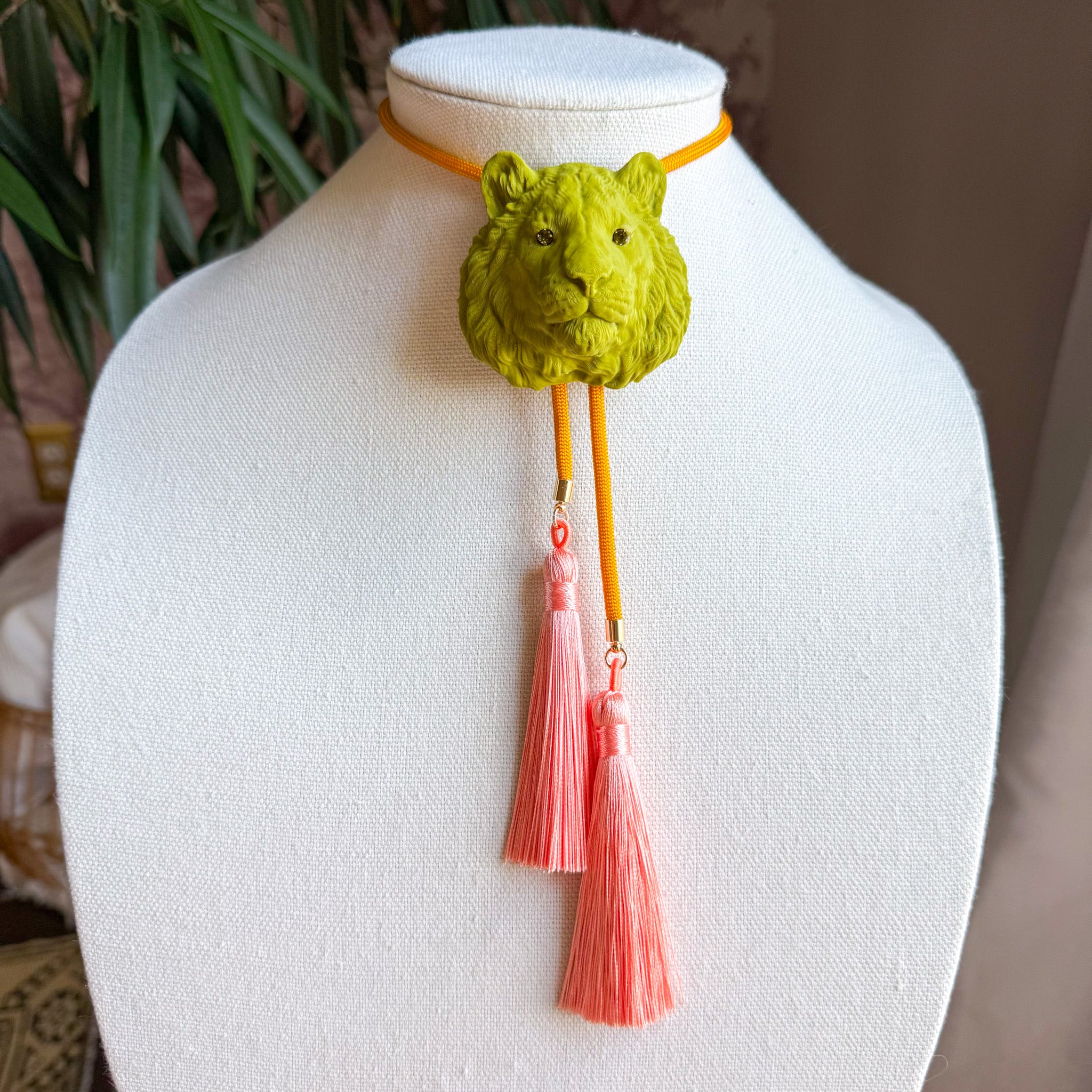 Tiger Bolo Olive Green with Golden Yellow & Peach
