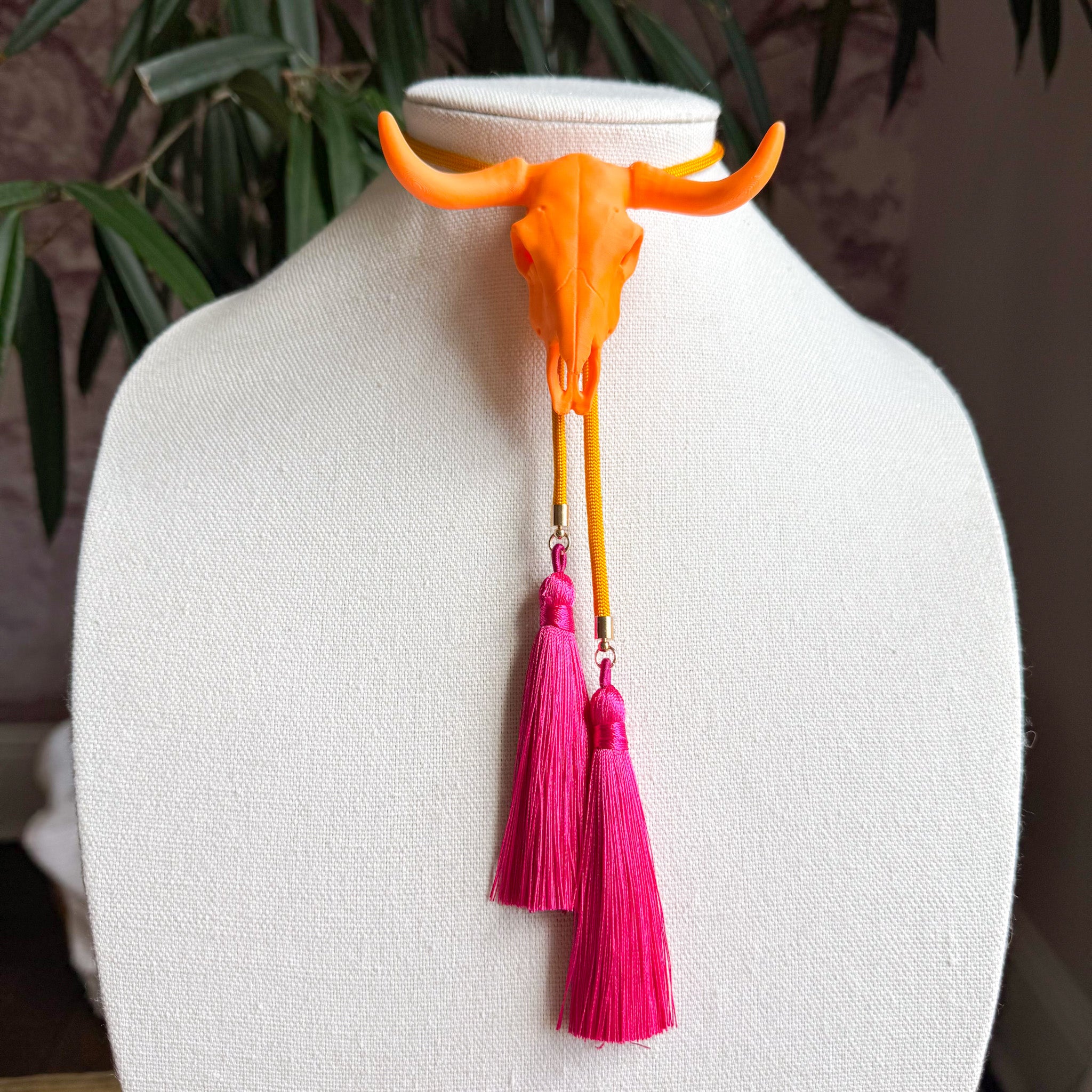 Longhorn Bolo Orange Citrus with Golden Yellow & Fuchsia