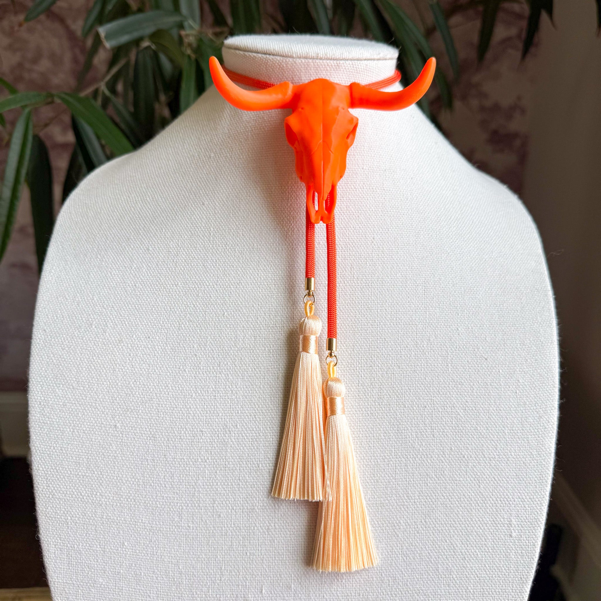 Longhorn Bolo Burnt Orange with Burnt Orange & Ivory
