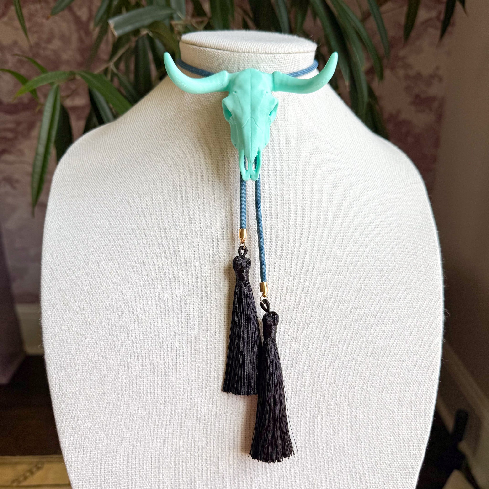 Longhorn Bolo Turquoise with Storm Blue & Black