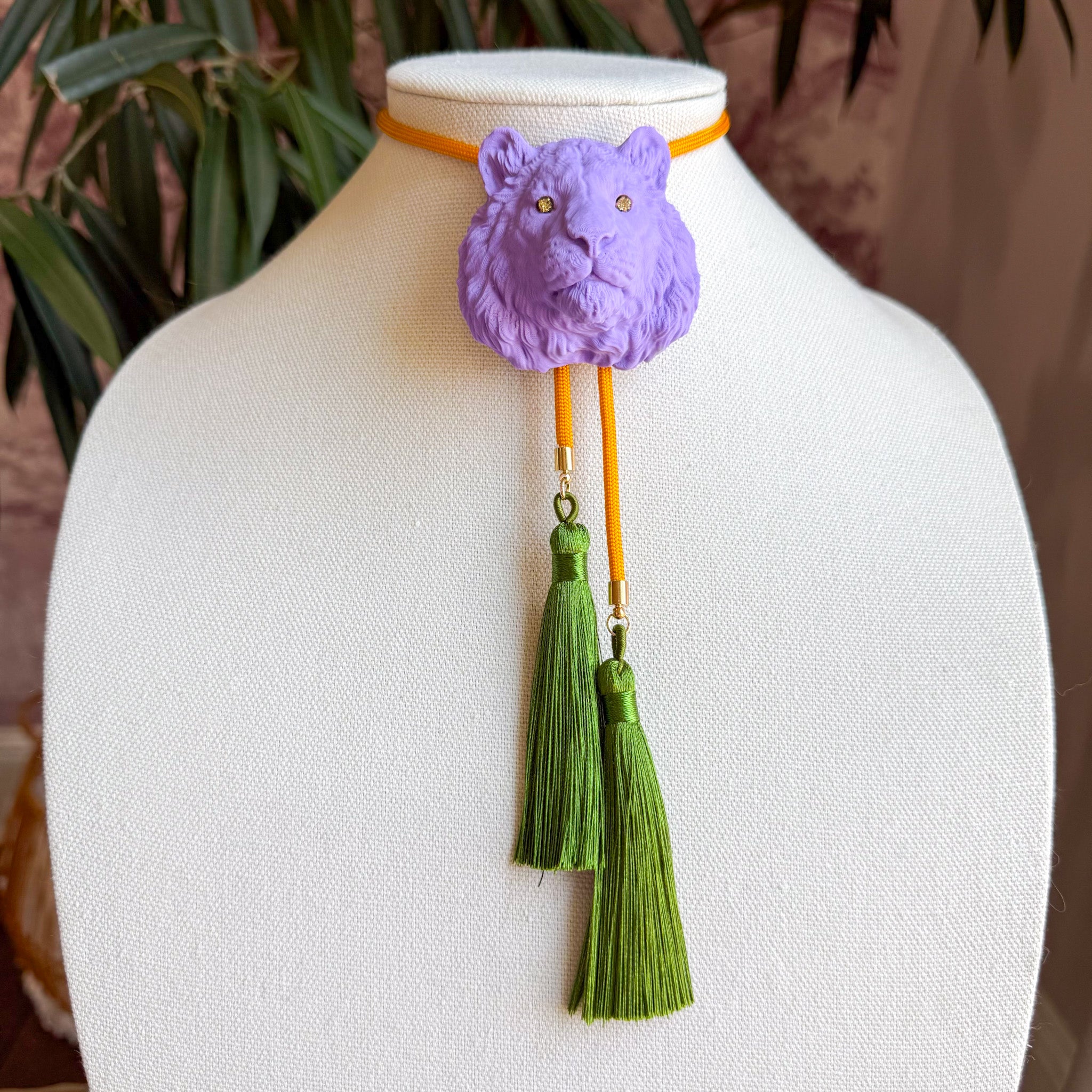 Tiger Bolo Lavender with Golden Yellow & Olive Green