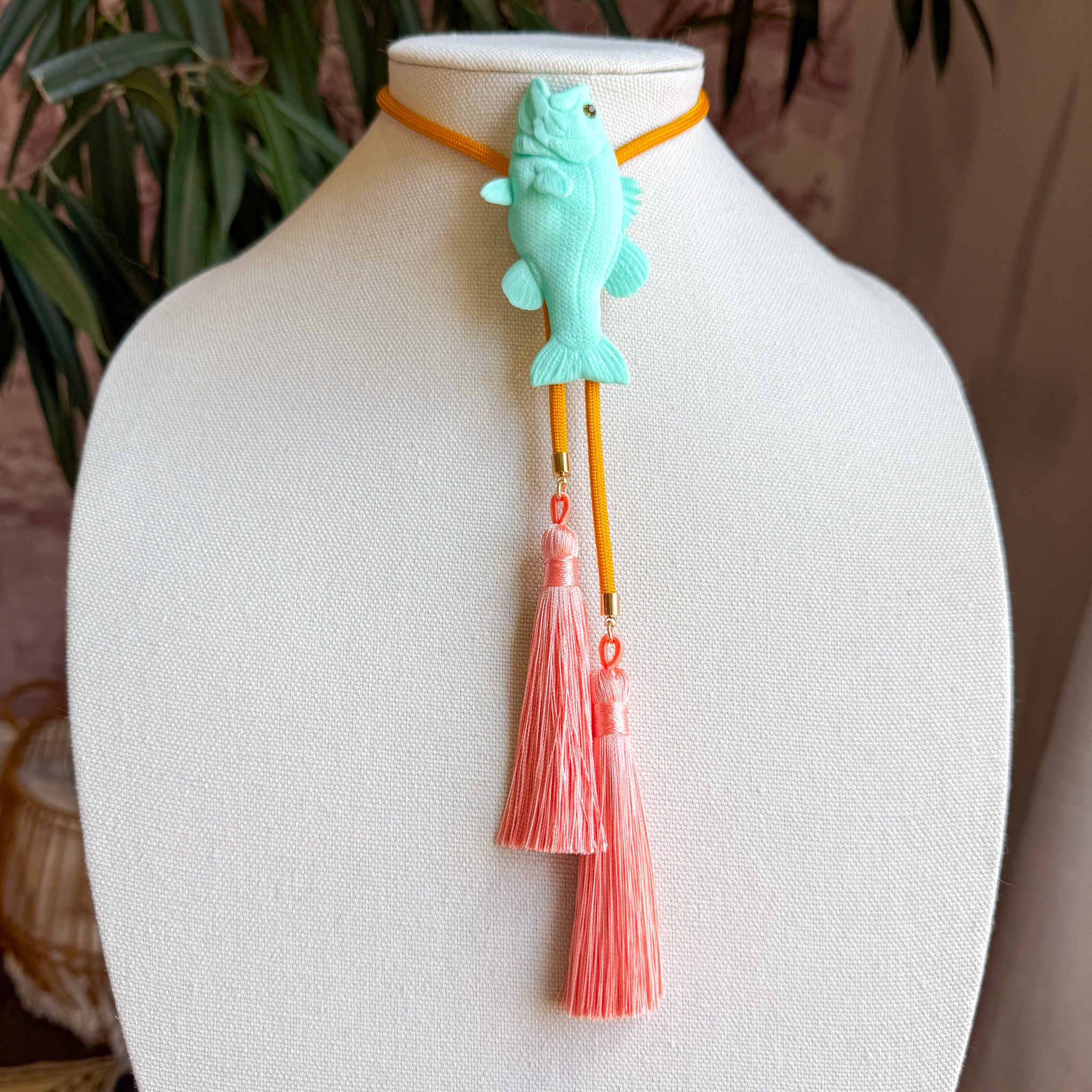Fish Bolo Turquoise with Golden Yellow & Peach