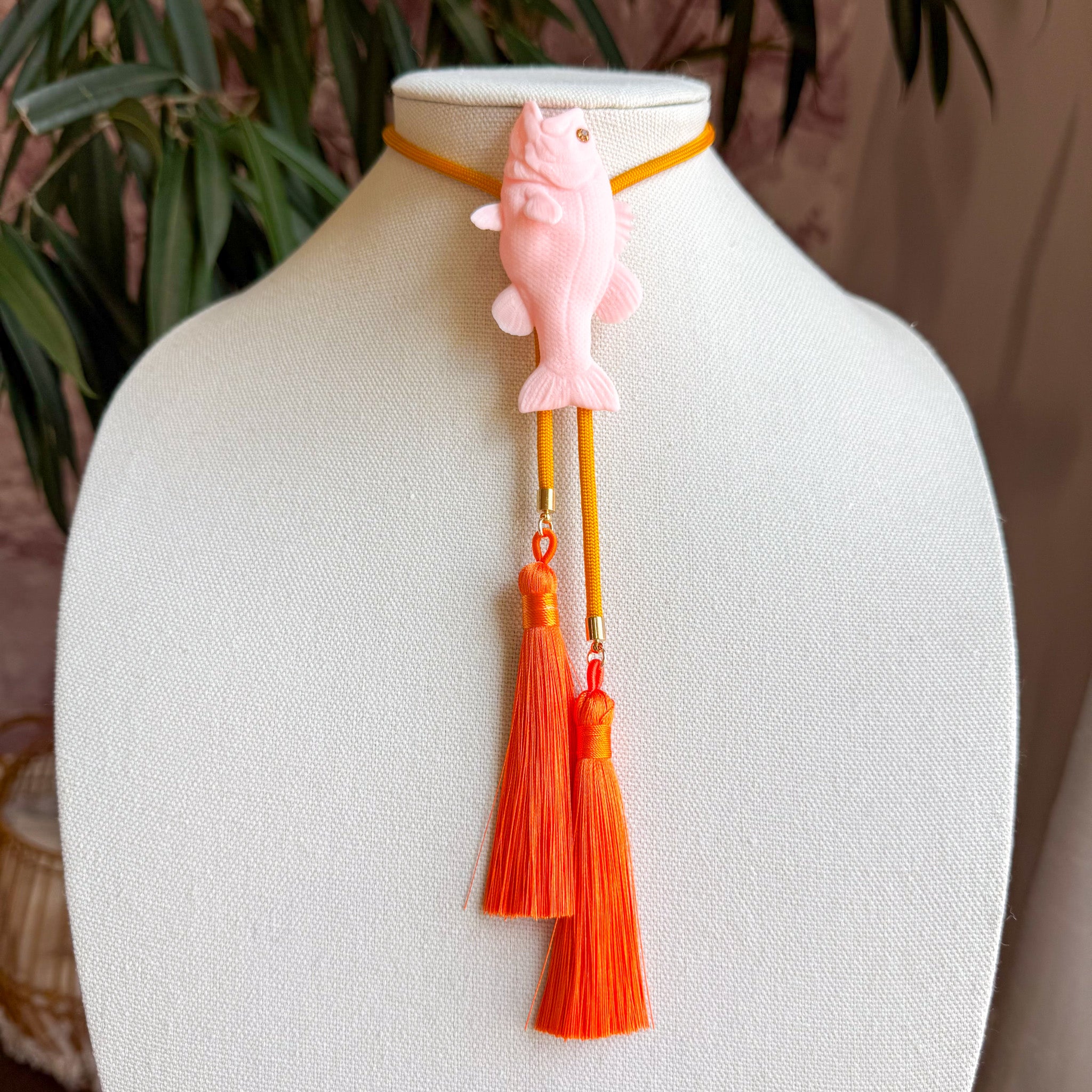 Fish Bolo Blush Pink with Golden Yellow & Orange