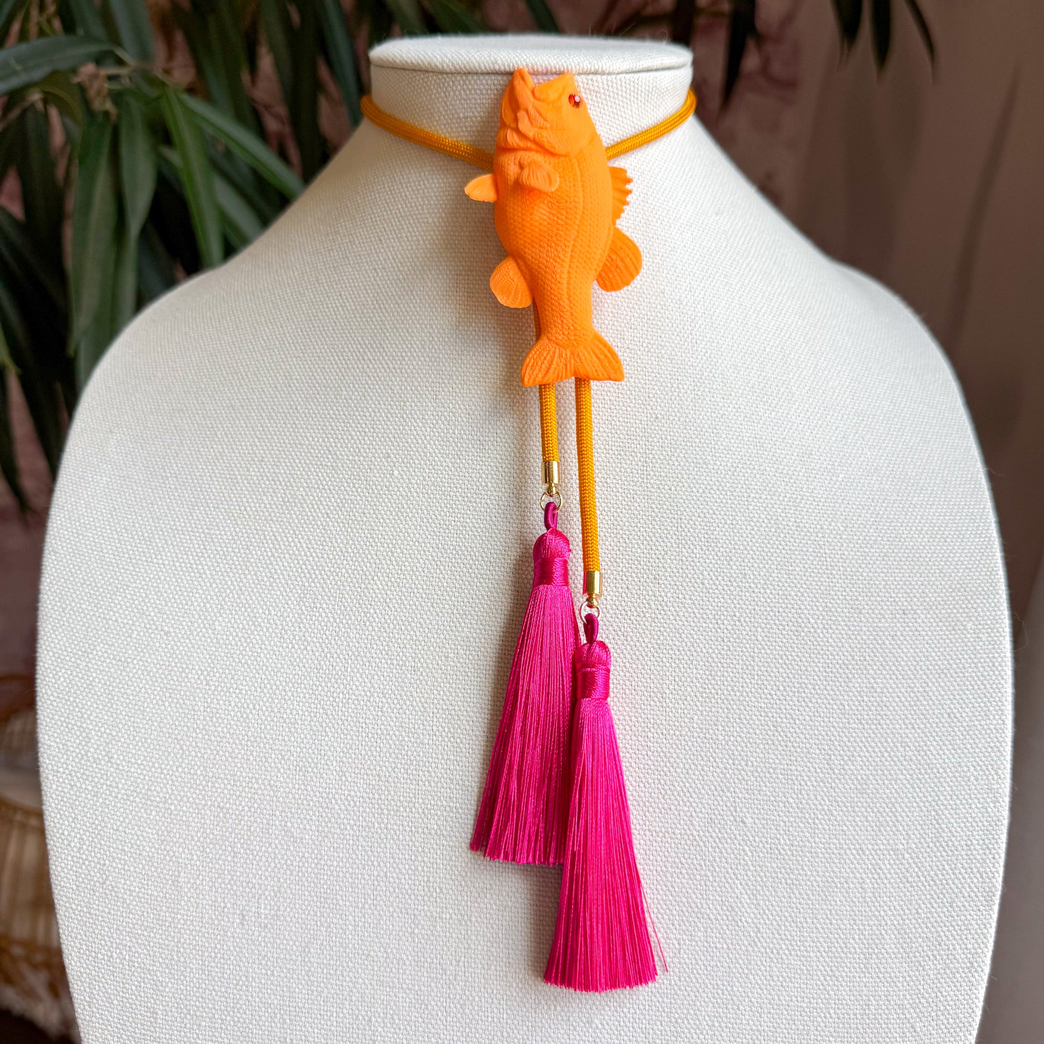 Fish Bolo Orange Citrus with Golden Yellow & Fuchsia