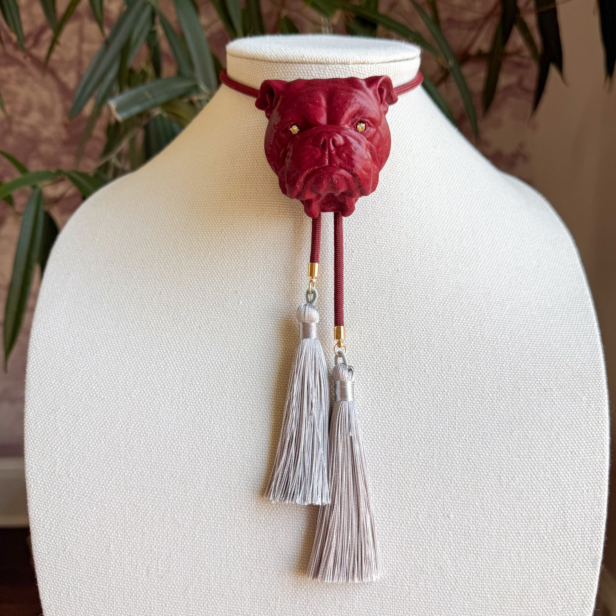 Bulldog Bolo Maroon with Maroon & Grey