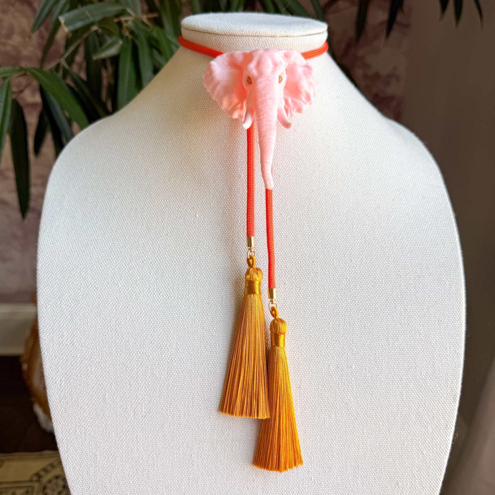 Elephant Bolo Blush Pink with Solar Orange & Golden Yellow