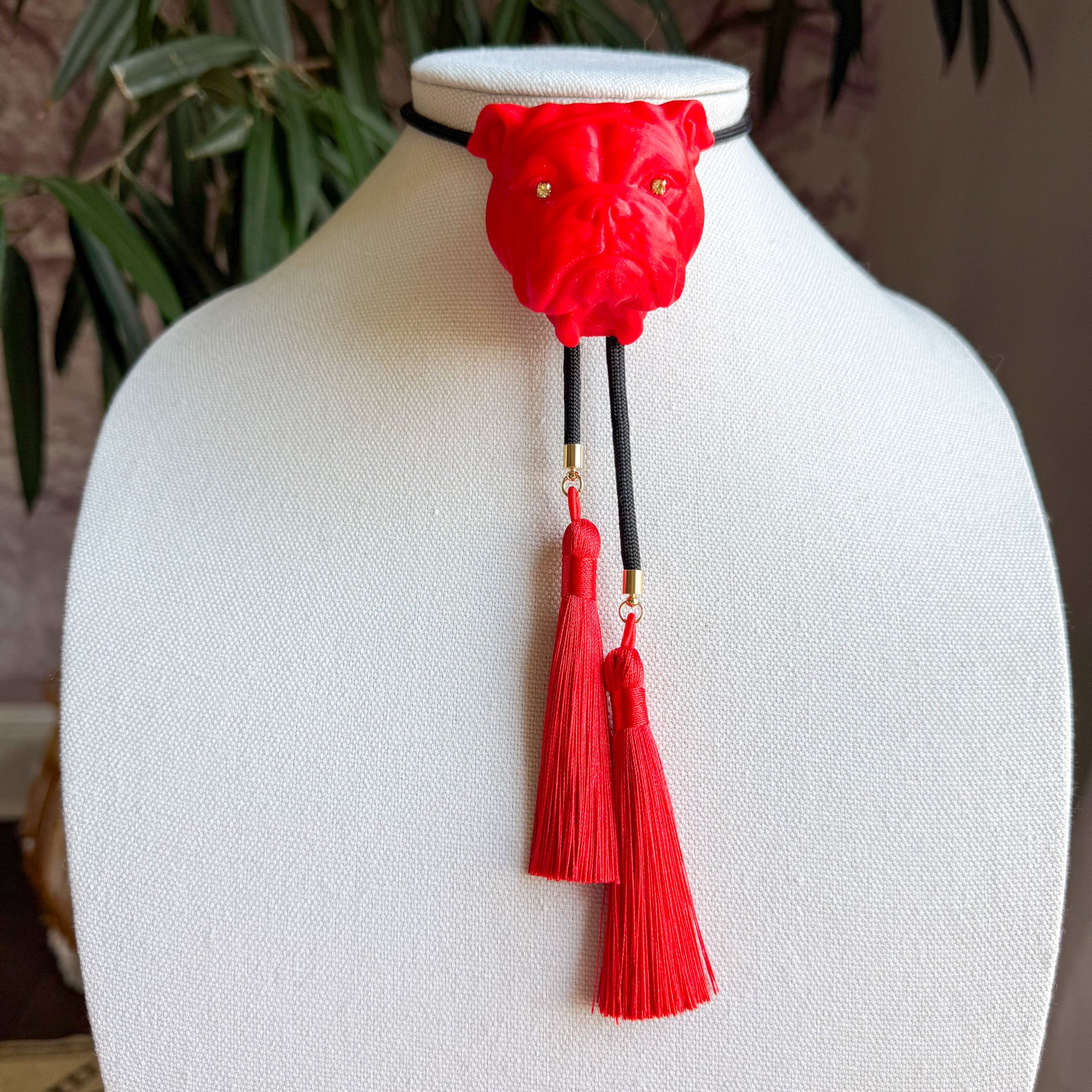 Bulldog Bolo Candy Red with Black & Red