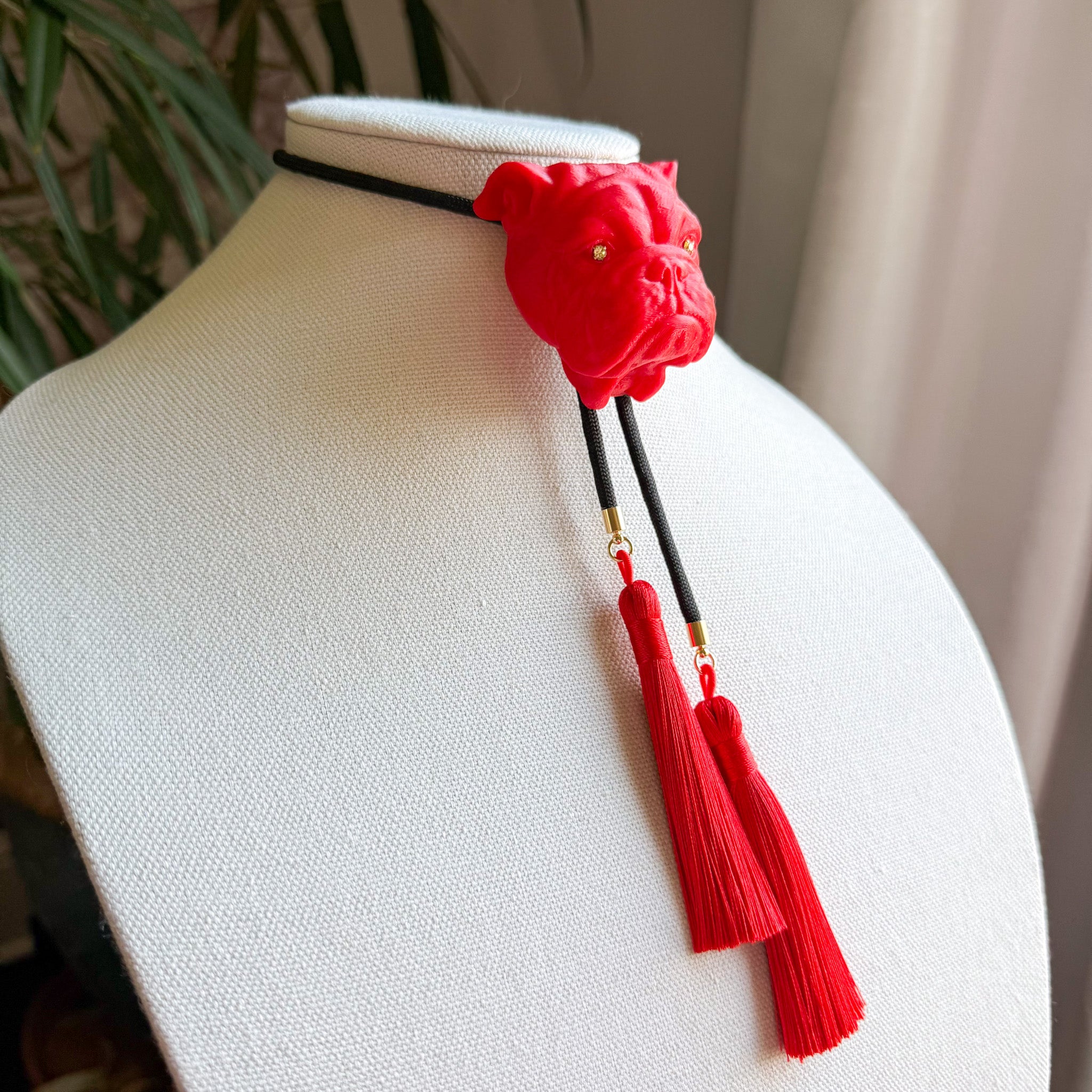 Bulldog Bolo Candy Red with Black & Red