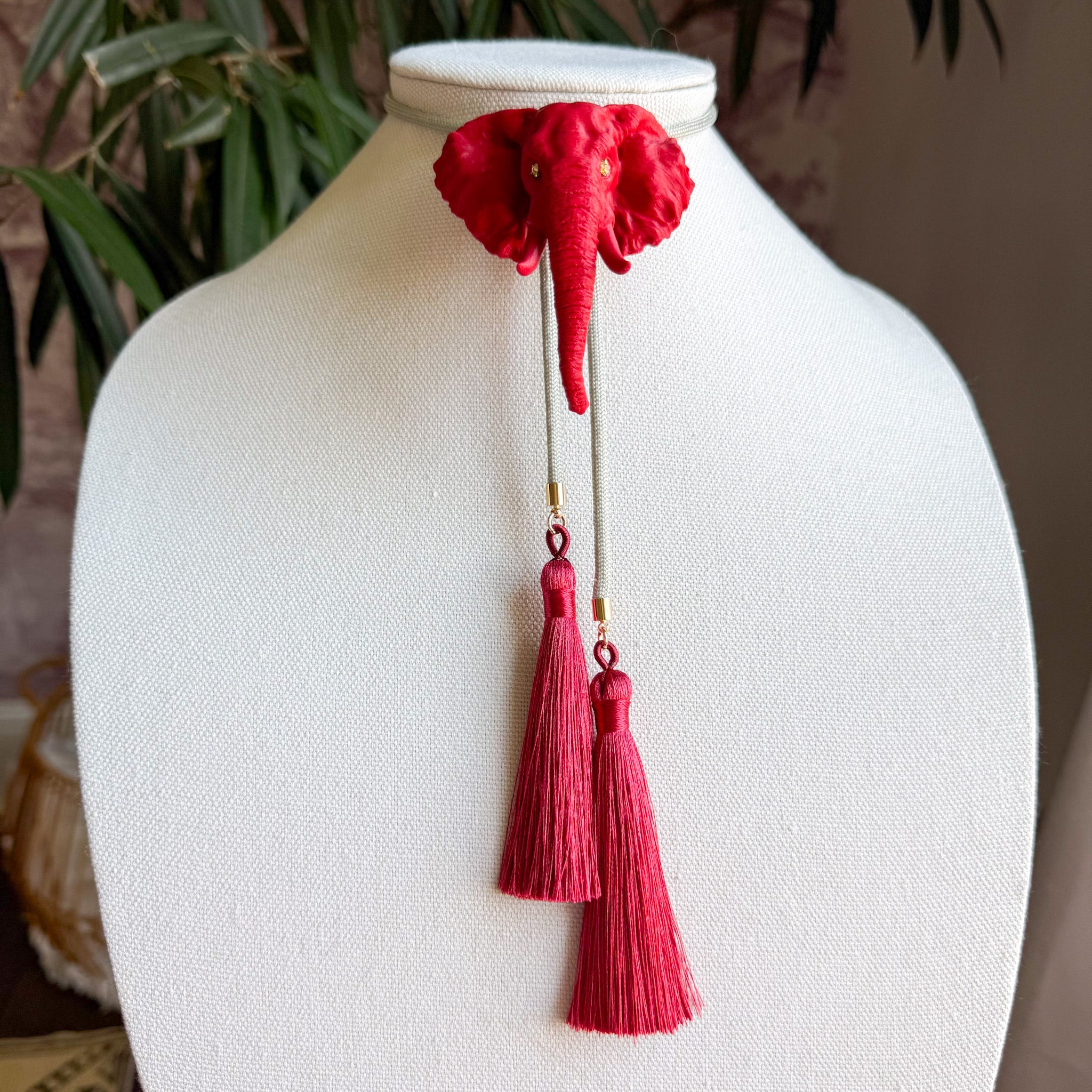 Elephant Bolo Crimson with Gray & Crimson