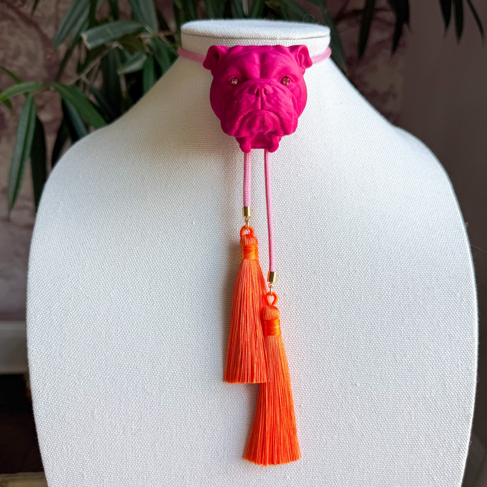 Bulldog Bolo Raspberry Pink with Bubblegum Pink & Orange
