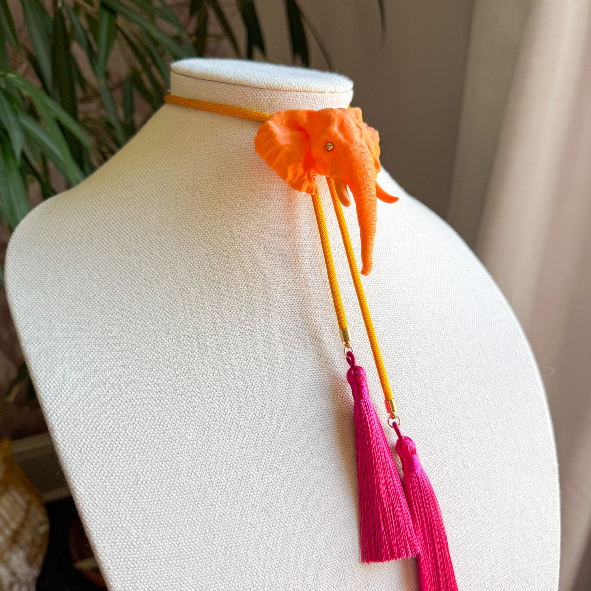 Elephant Bolo Orange Citrus with Golden Yellow & Fuchsia