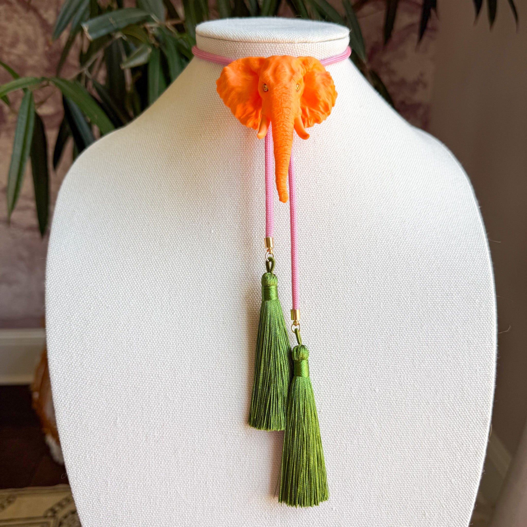 Elephant Bolo Orange Citrus with Bubblegum Pink & Olive