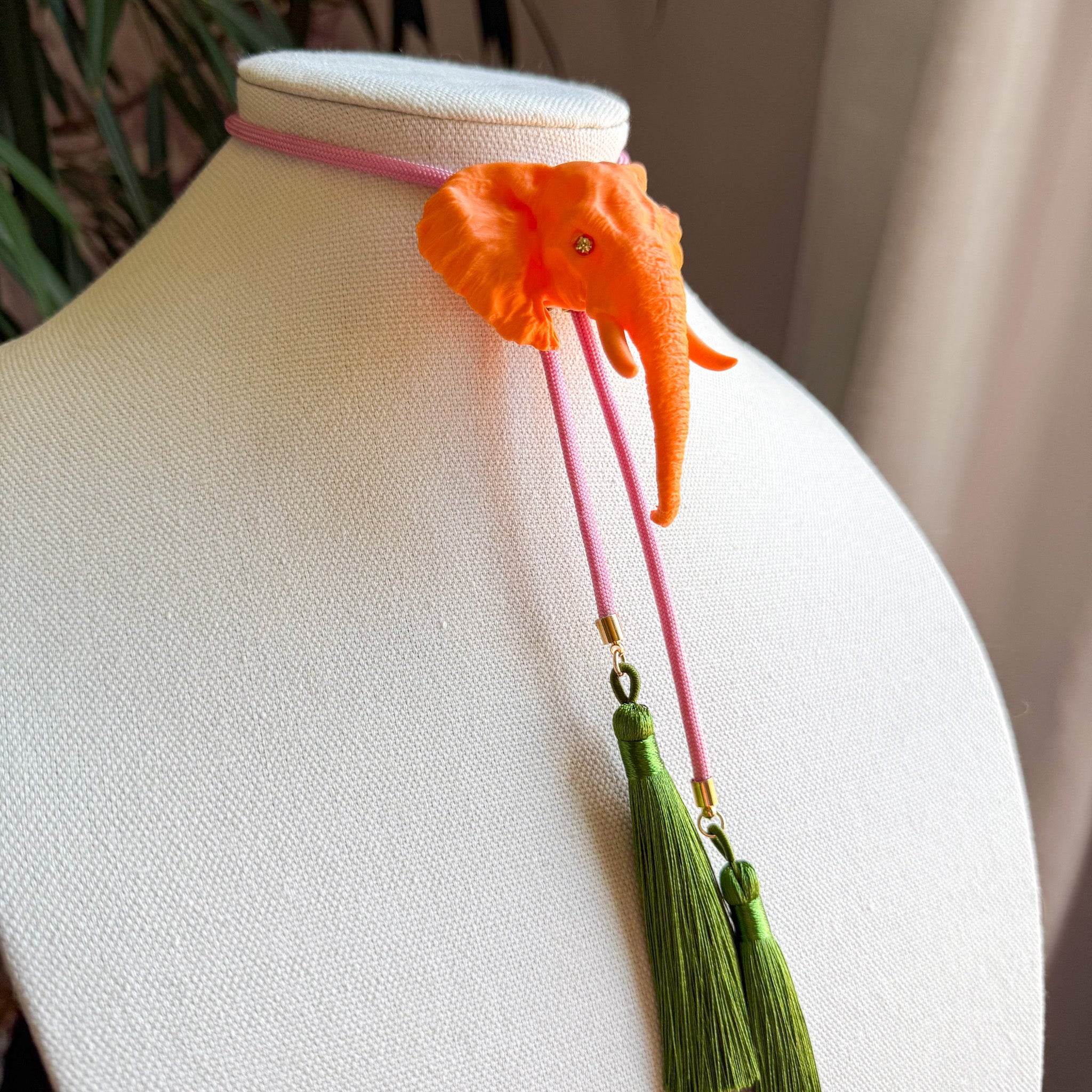 Elephant Bolo Orange Citrus with Bubblegum Pink & Olive