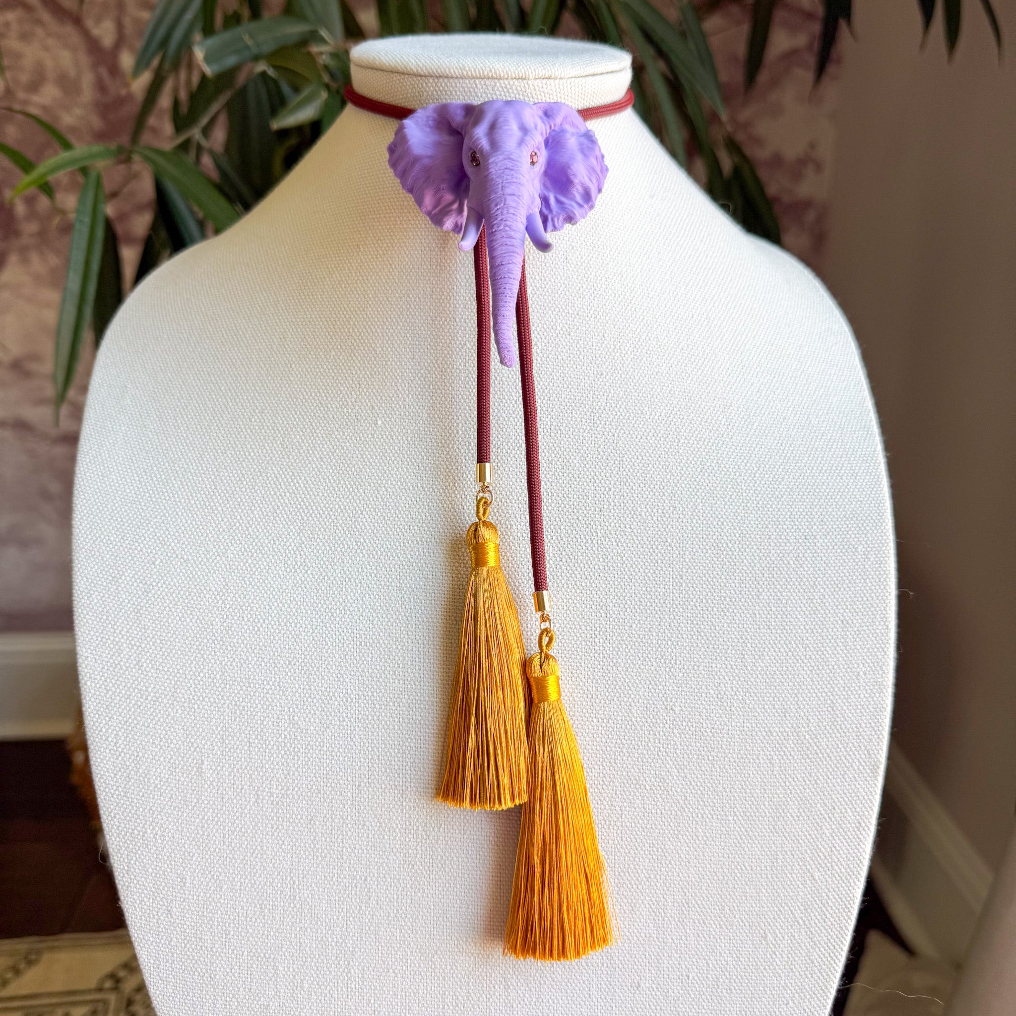 Elephant Bolo Lavender with Maroon & Golden Yellow
