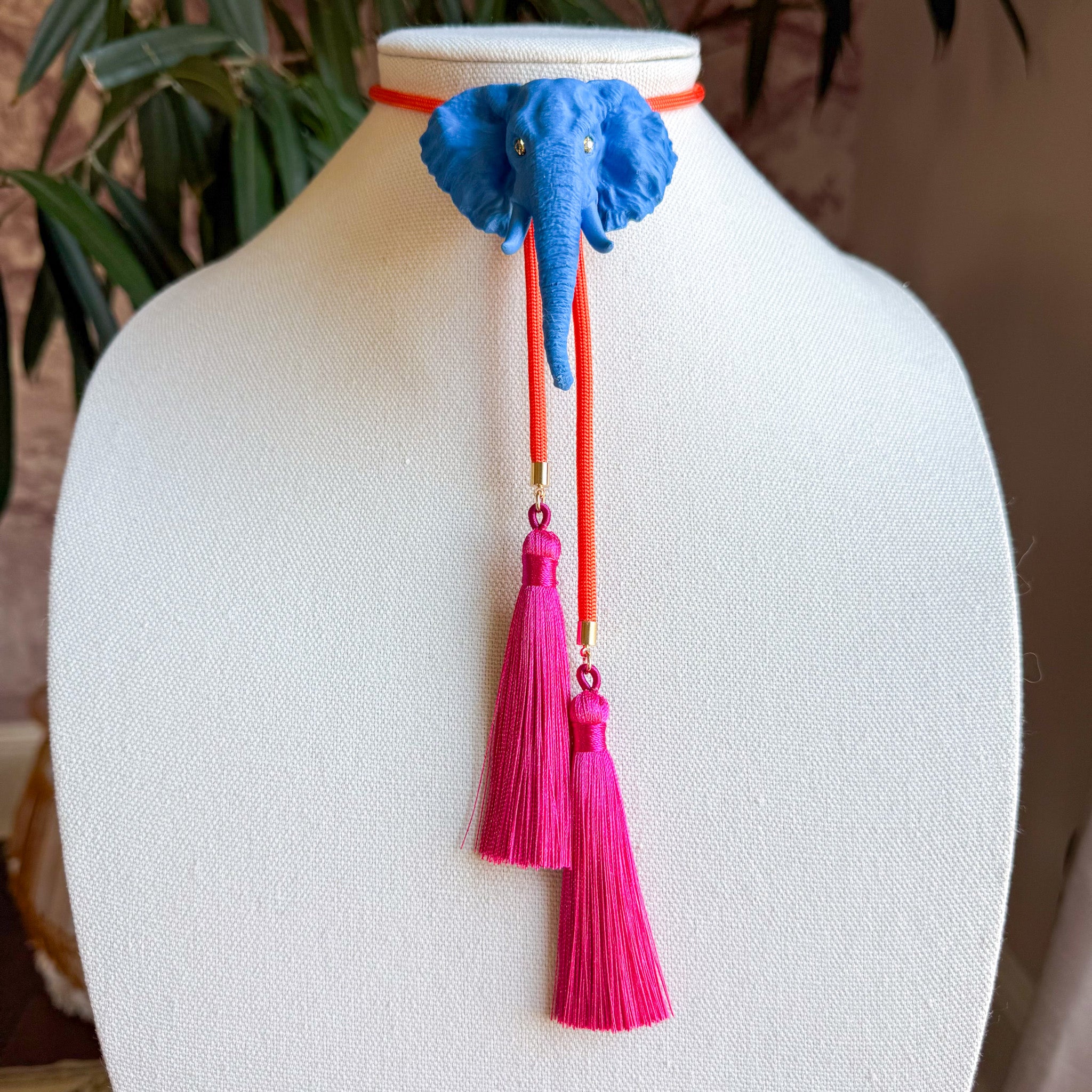 Elephant Bolo Ocean Blue with Solar Orange & Fuchsia